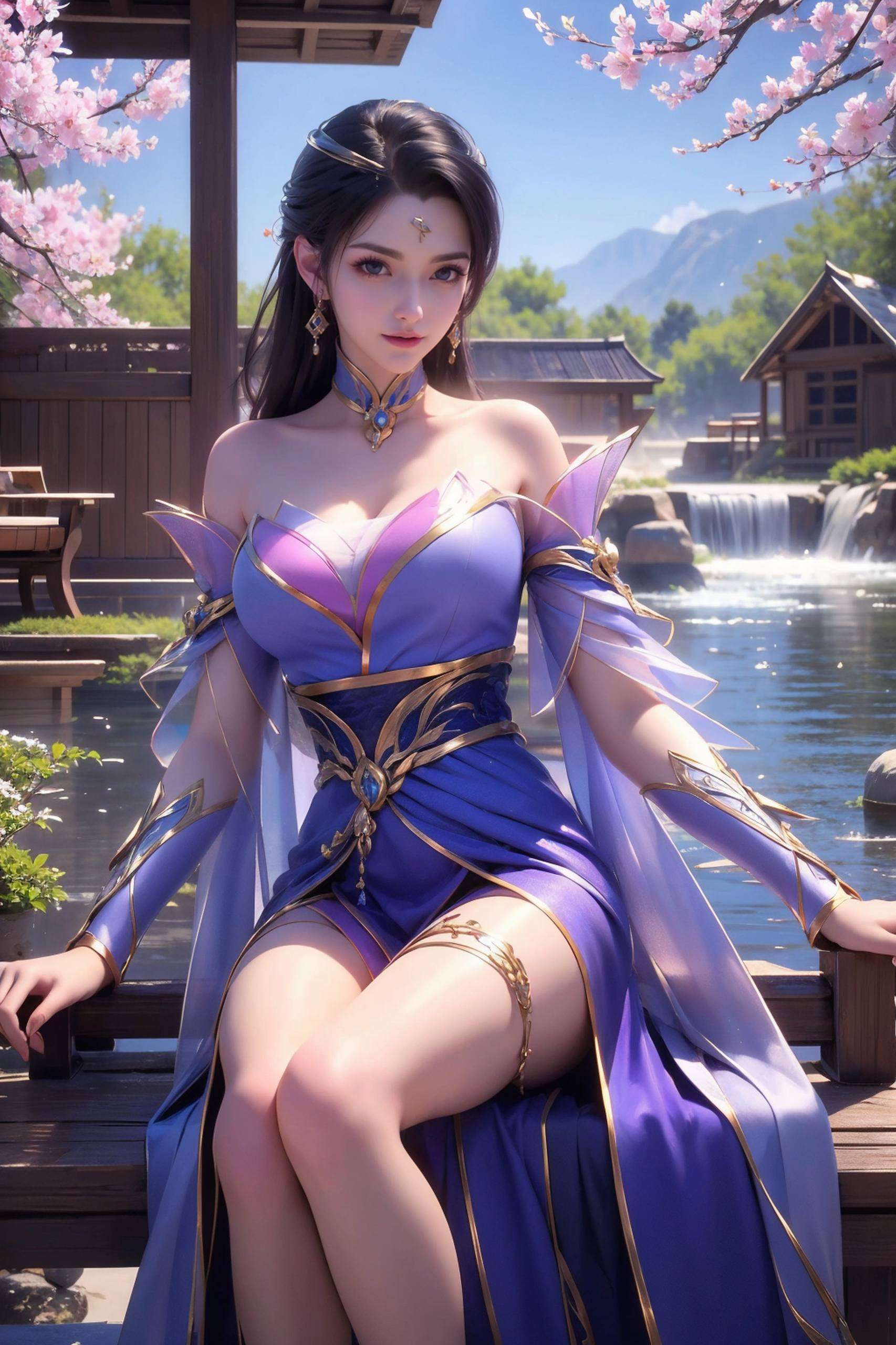 高清画质以楚灵玉身着华美礼服的壁纸为主题