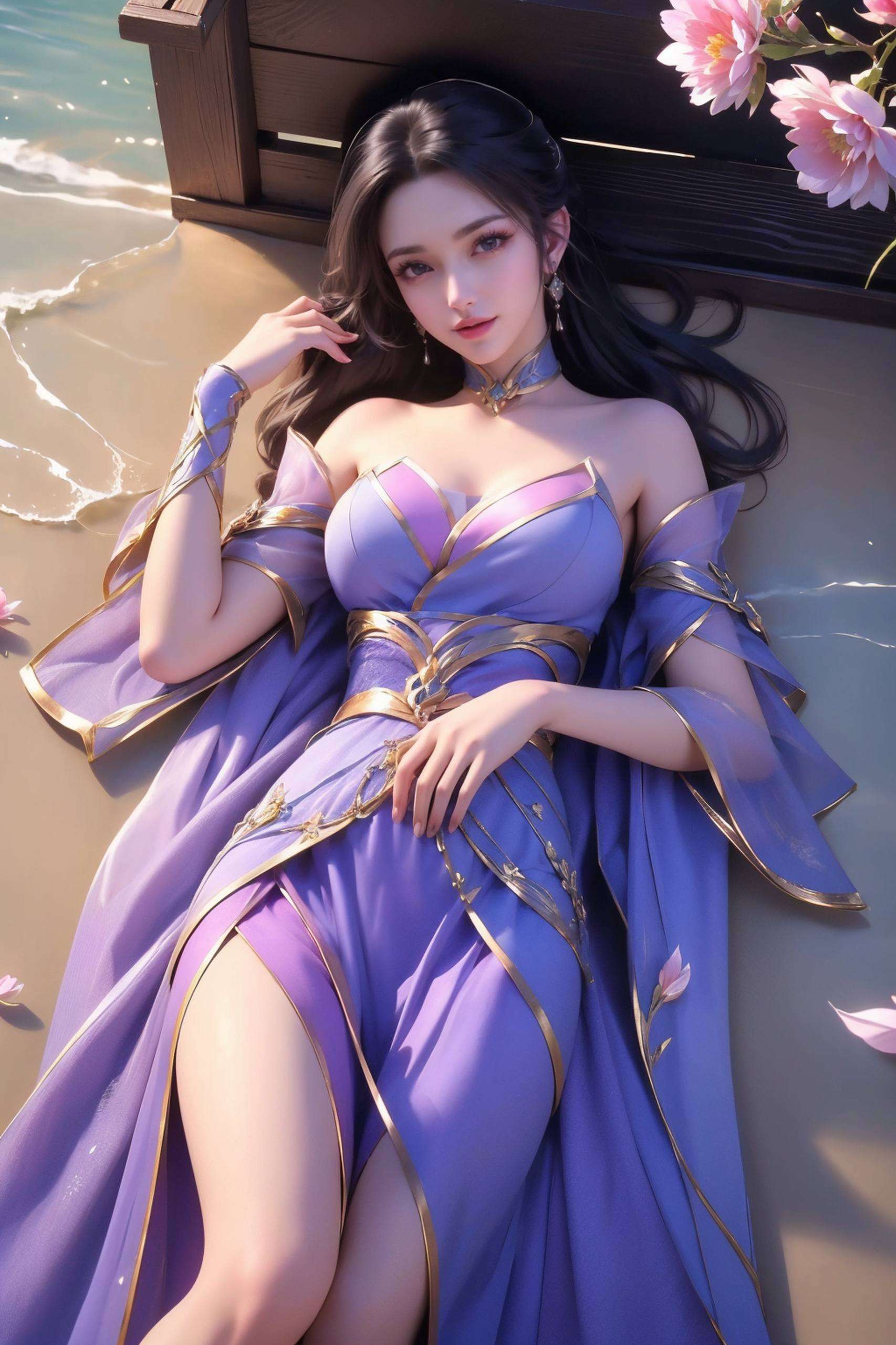 为你的手机增添一抹清新脱俗的韵味这张特别水彩风格的安卓国漫女神桌面壁纸