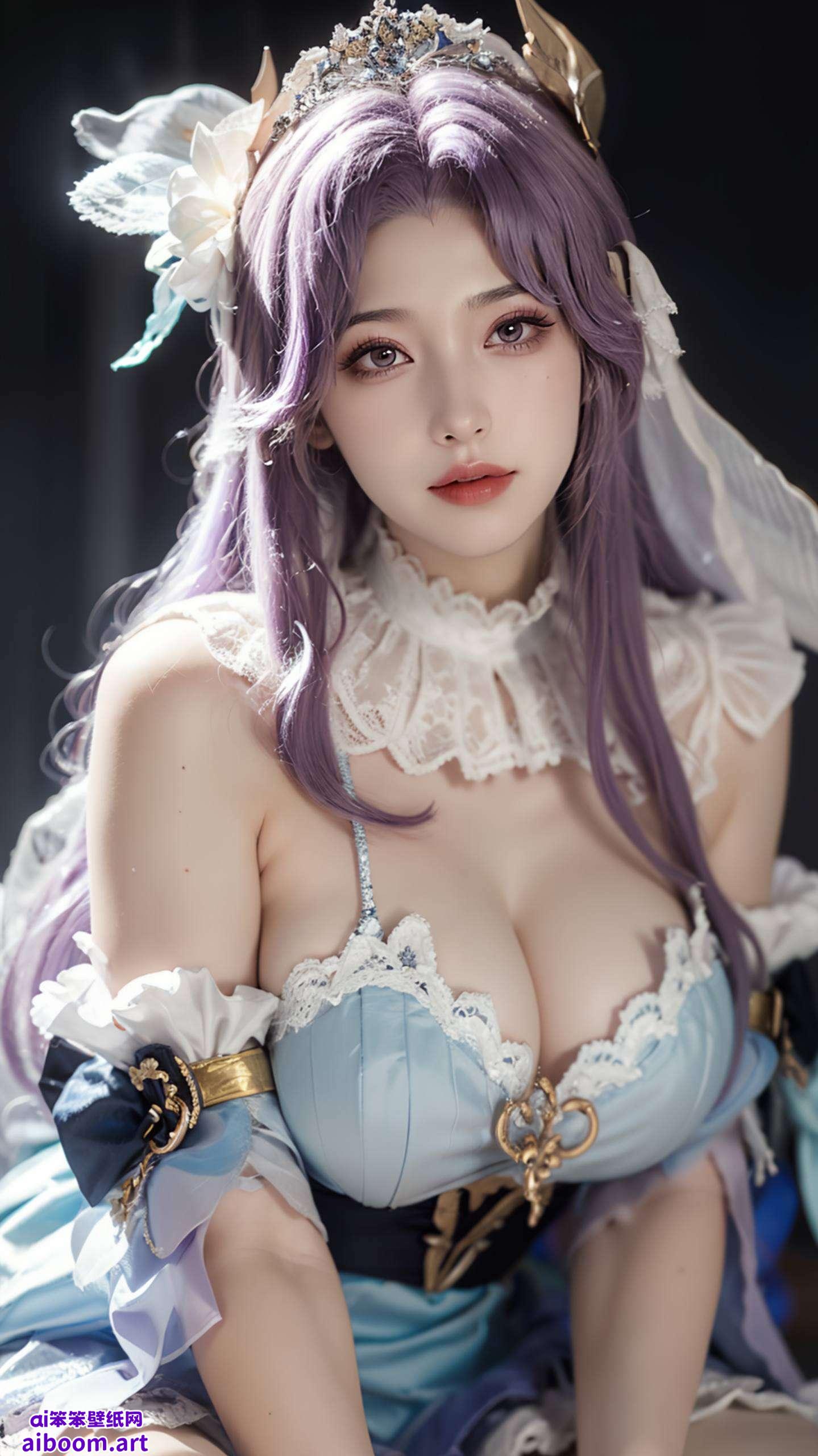 独特的波点元素与古典美人完美融合大乔白鹤国漫美女动态壁纸