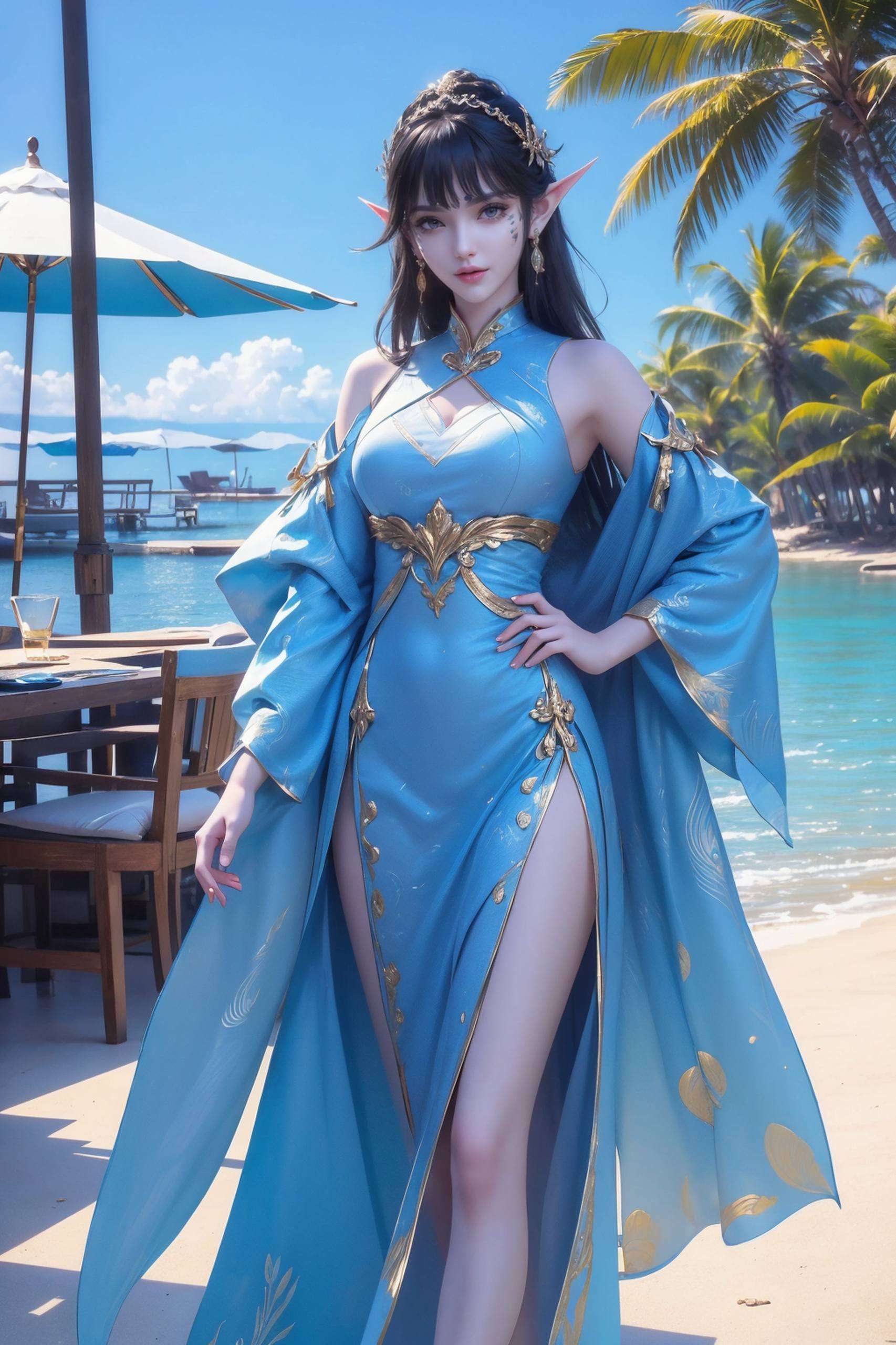 她的眼神深邃用这张AI素材壁纸