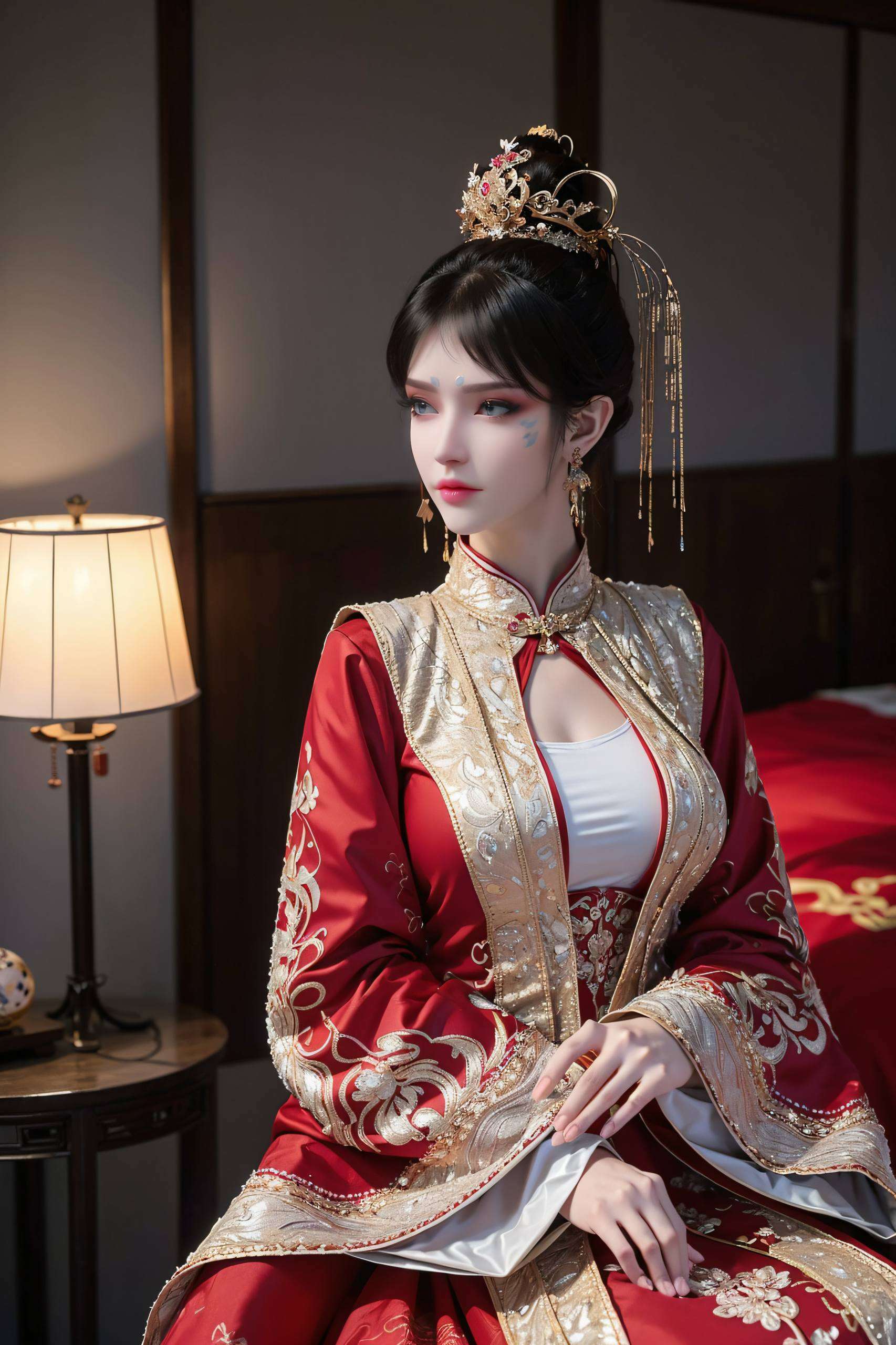 为你的电脑桌面带来古典与科技的完美交融这张AI绘画角色骨骼素材壁纸