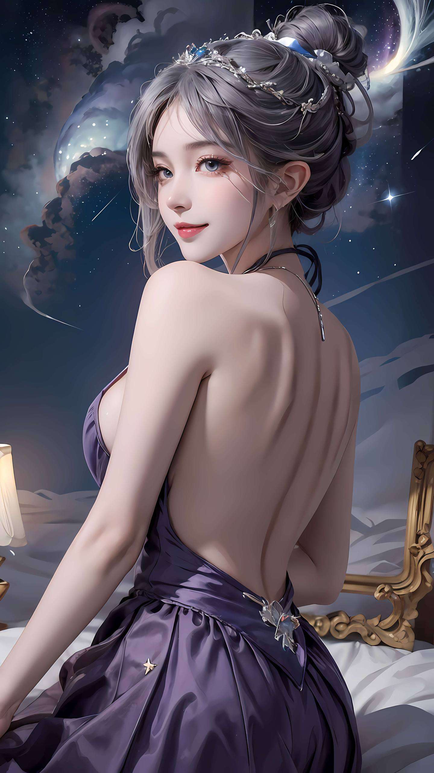 海琴烟轻拨琴弦被定格在这高分辨率单色平板背景中