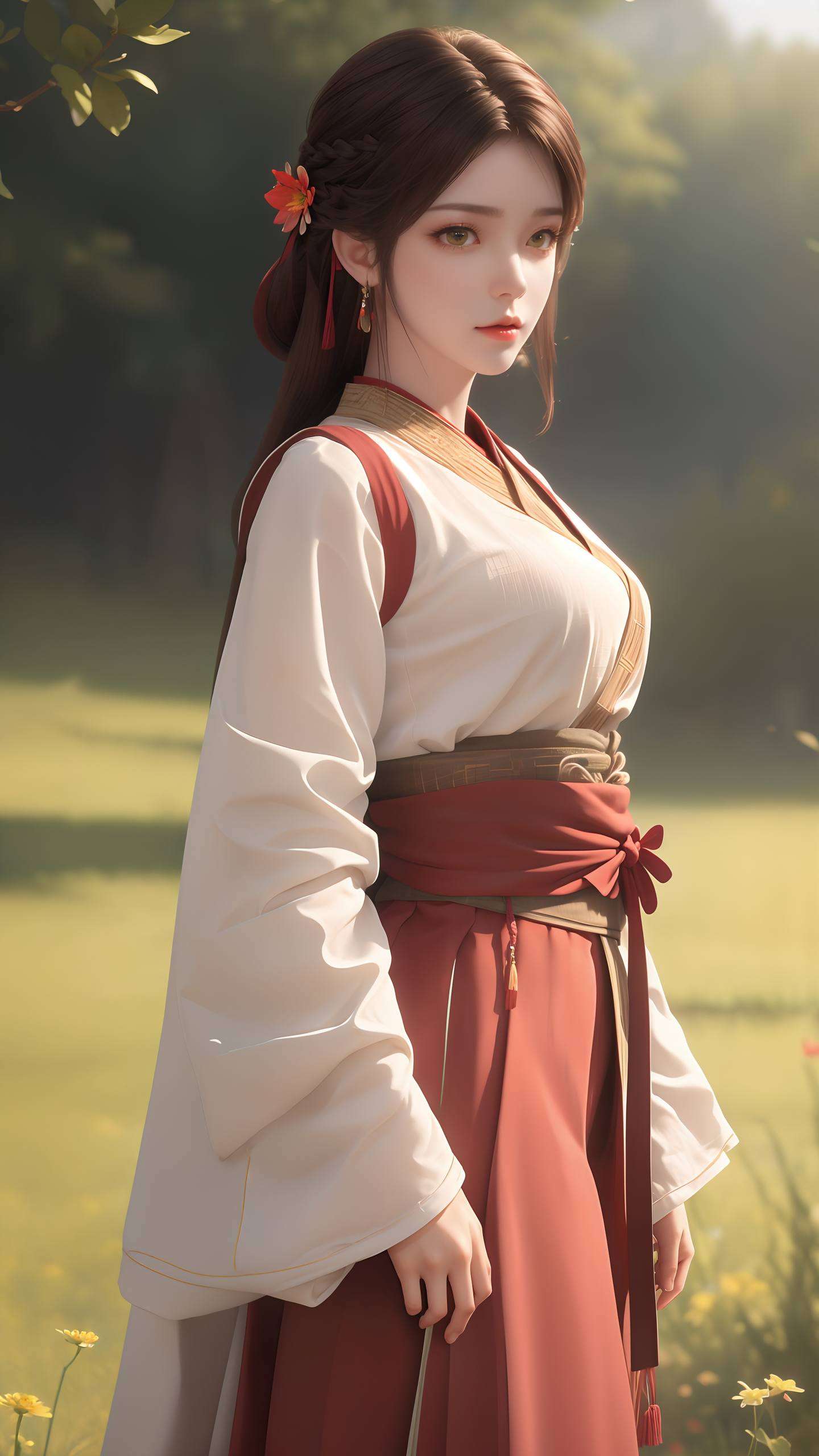 这张AI国漫女生超養眼IPAD炫彩壁纸她眼中闪烁着智慧的光芒