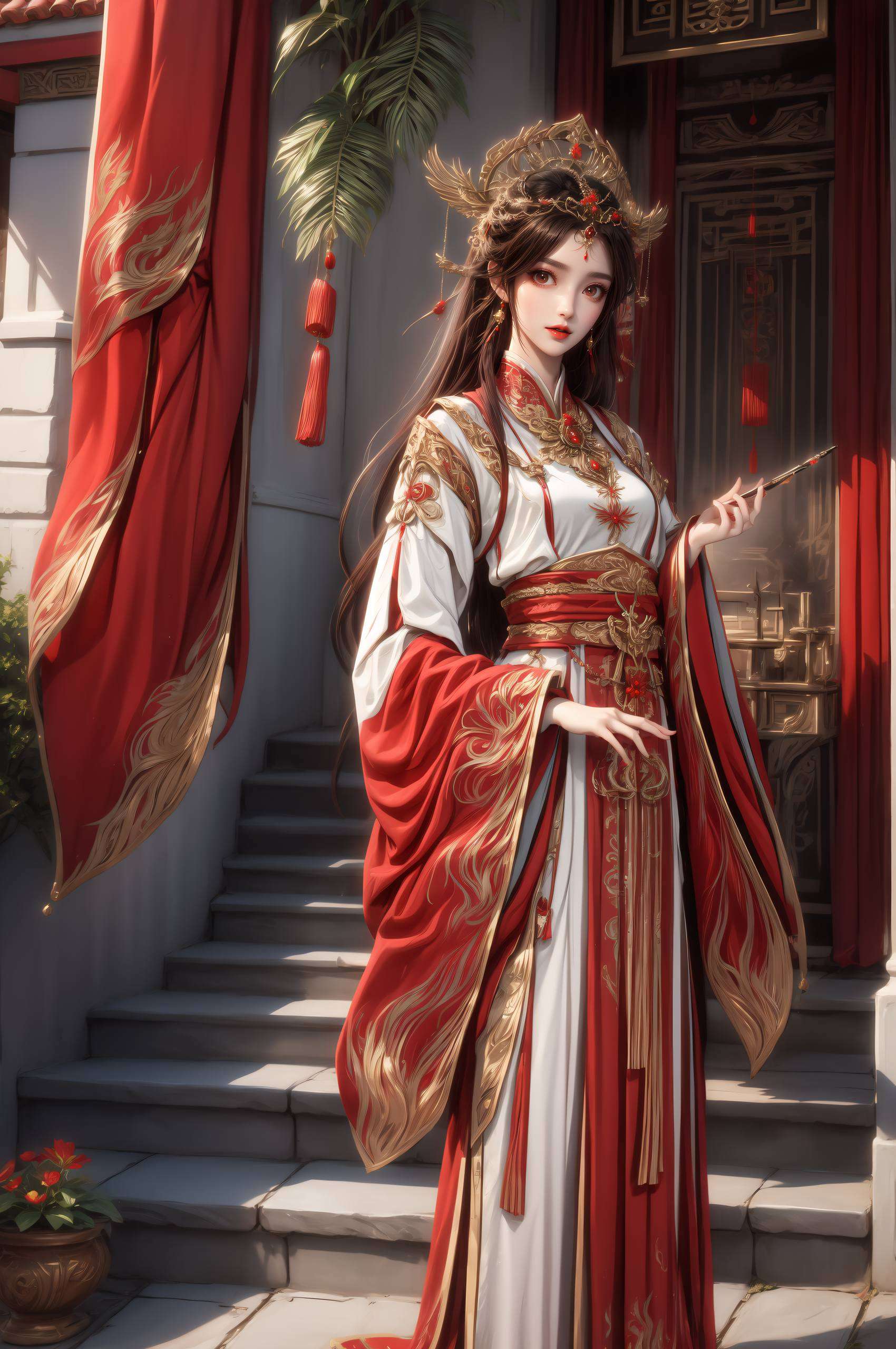 这幅壁纸不仅是对称美学的极致体现让火灵儿仿佛跃然纸上