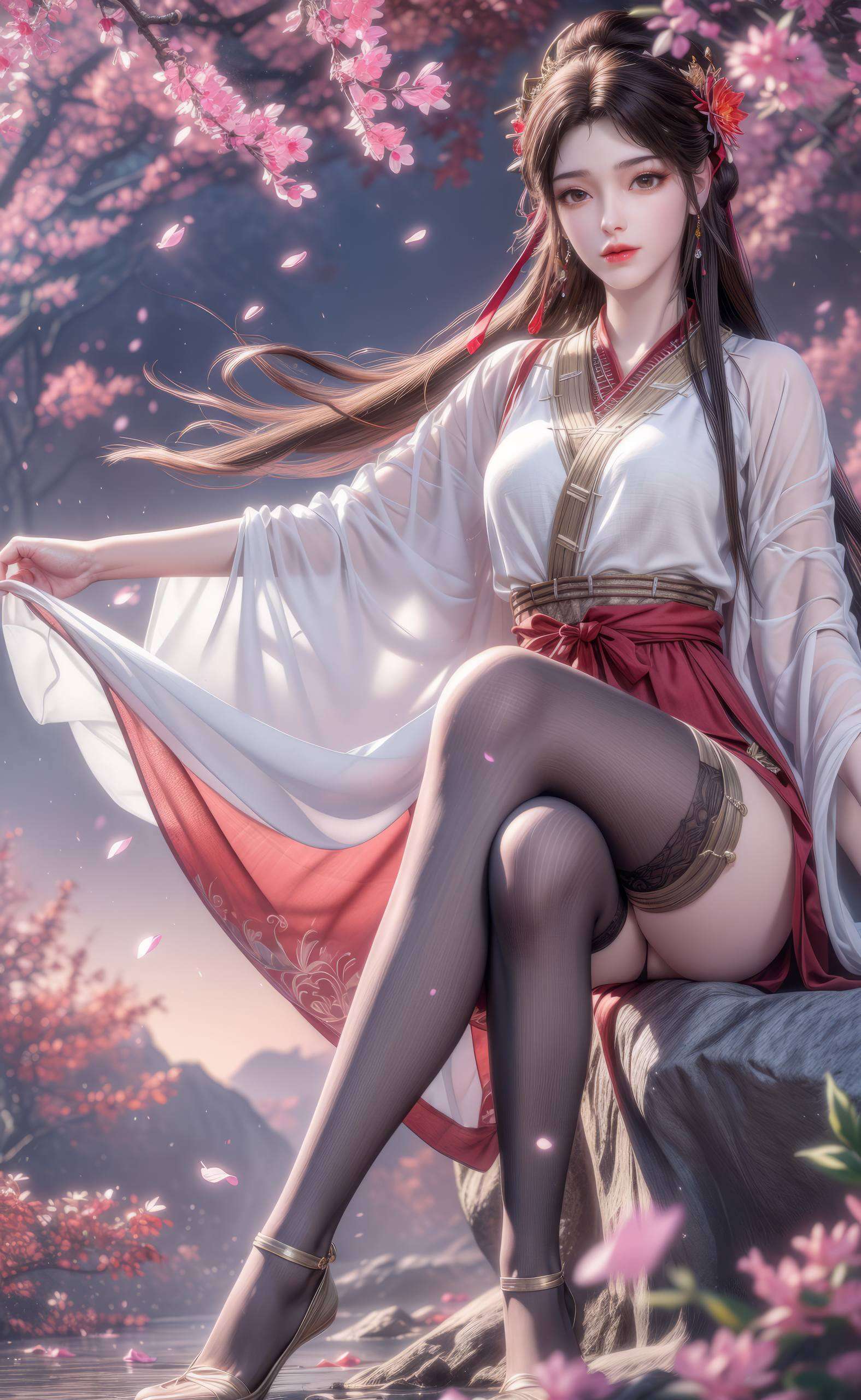 以完美世界动漫中火灵儿为原型动作对比强烈