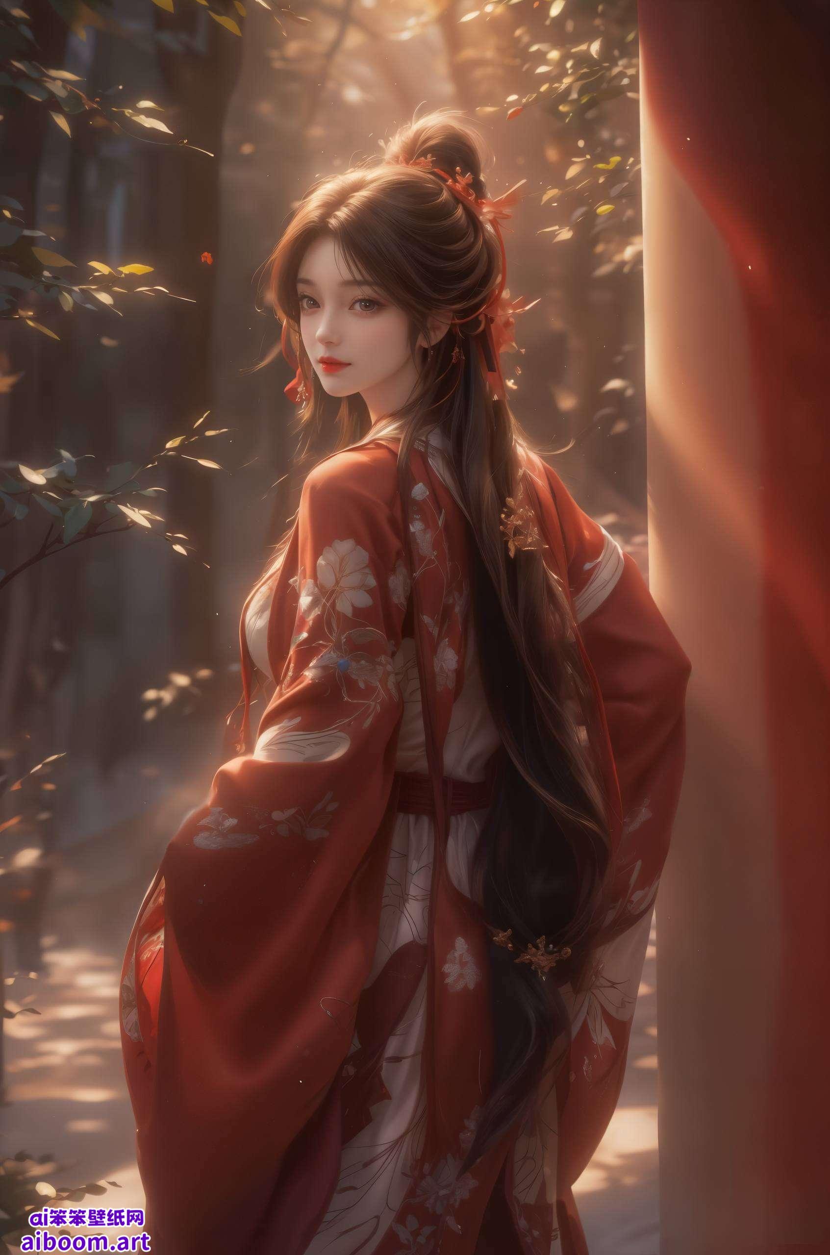 宛如穿梭于时空的精灵她眼中闪烁着神秘火光