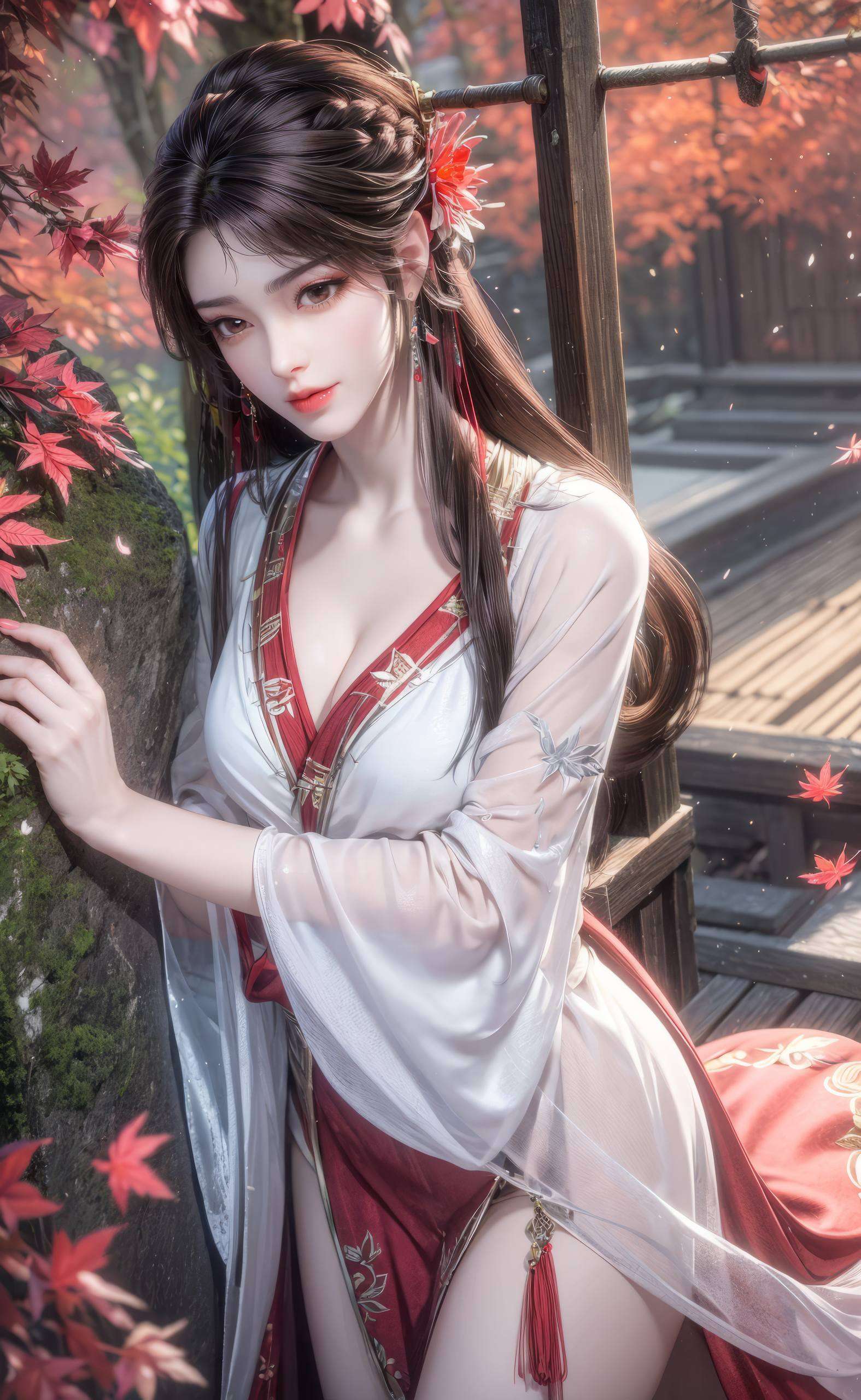 电脑屏幕上石昊与火灵儿携手闯荡奇幻世界