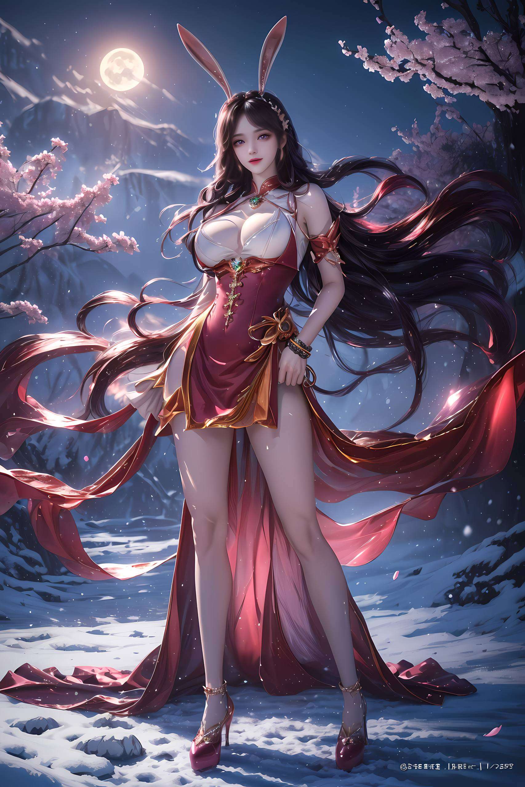以她独特的魅力成为了AI电脑壁纸的首选