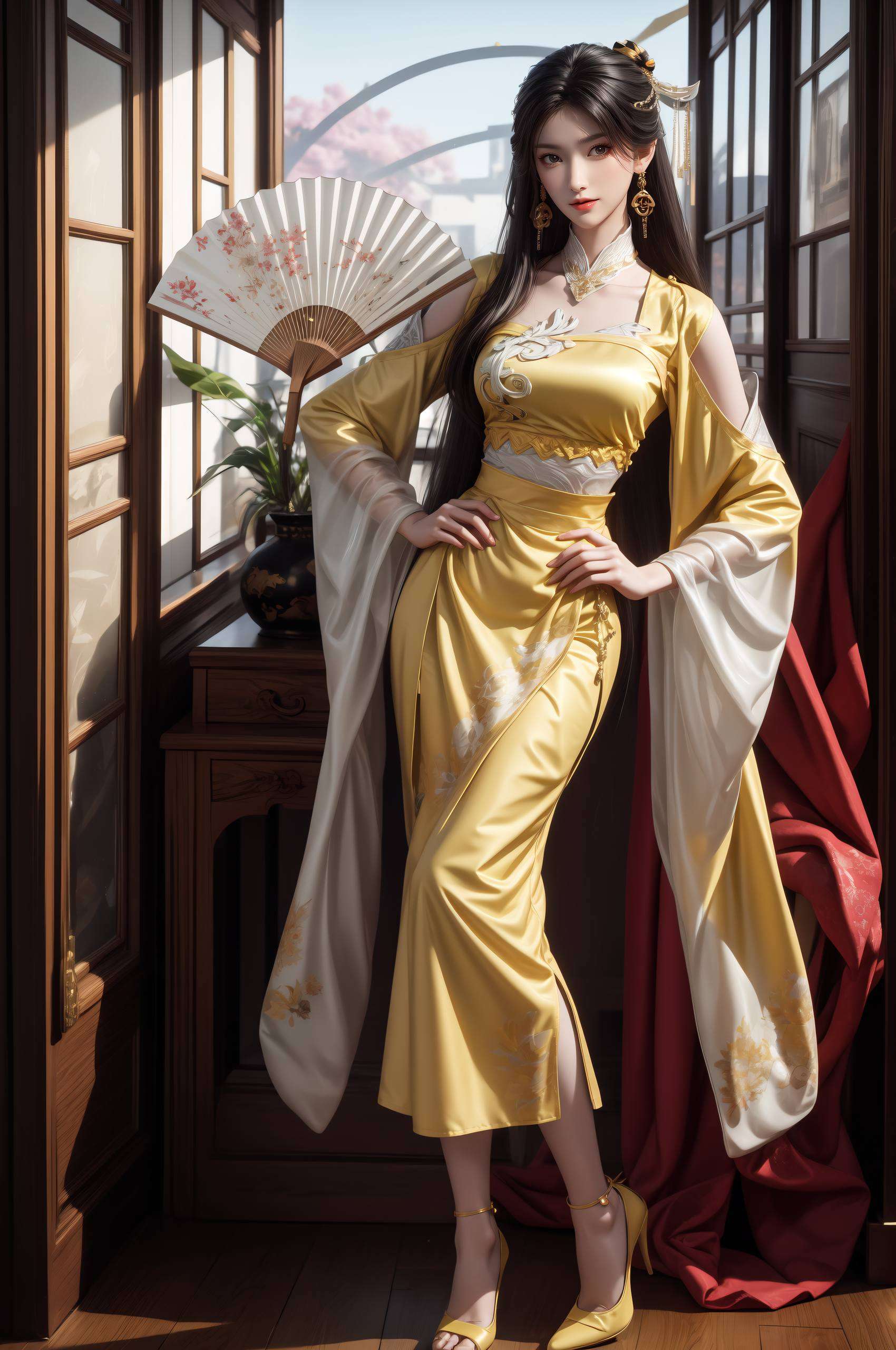 清新风格金瓶儿裸足壁纸