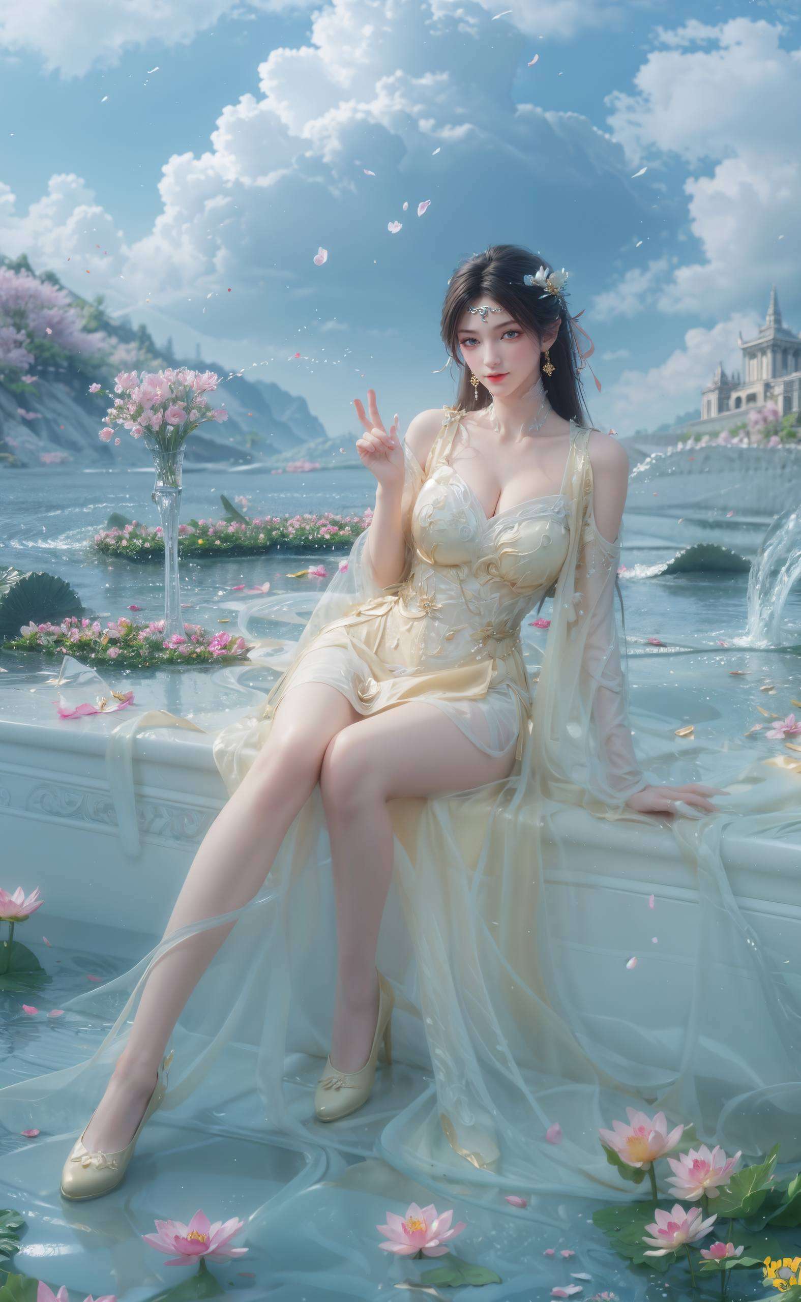 为你平板锁屏带来独特的美感以早期金瓶儿为灵感的AI国漫壁纸