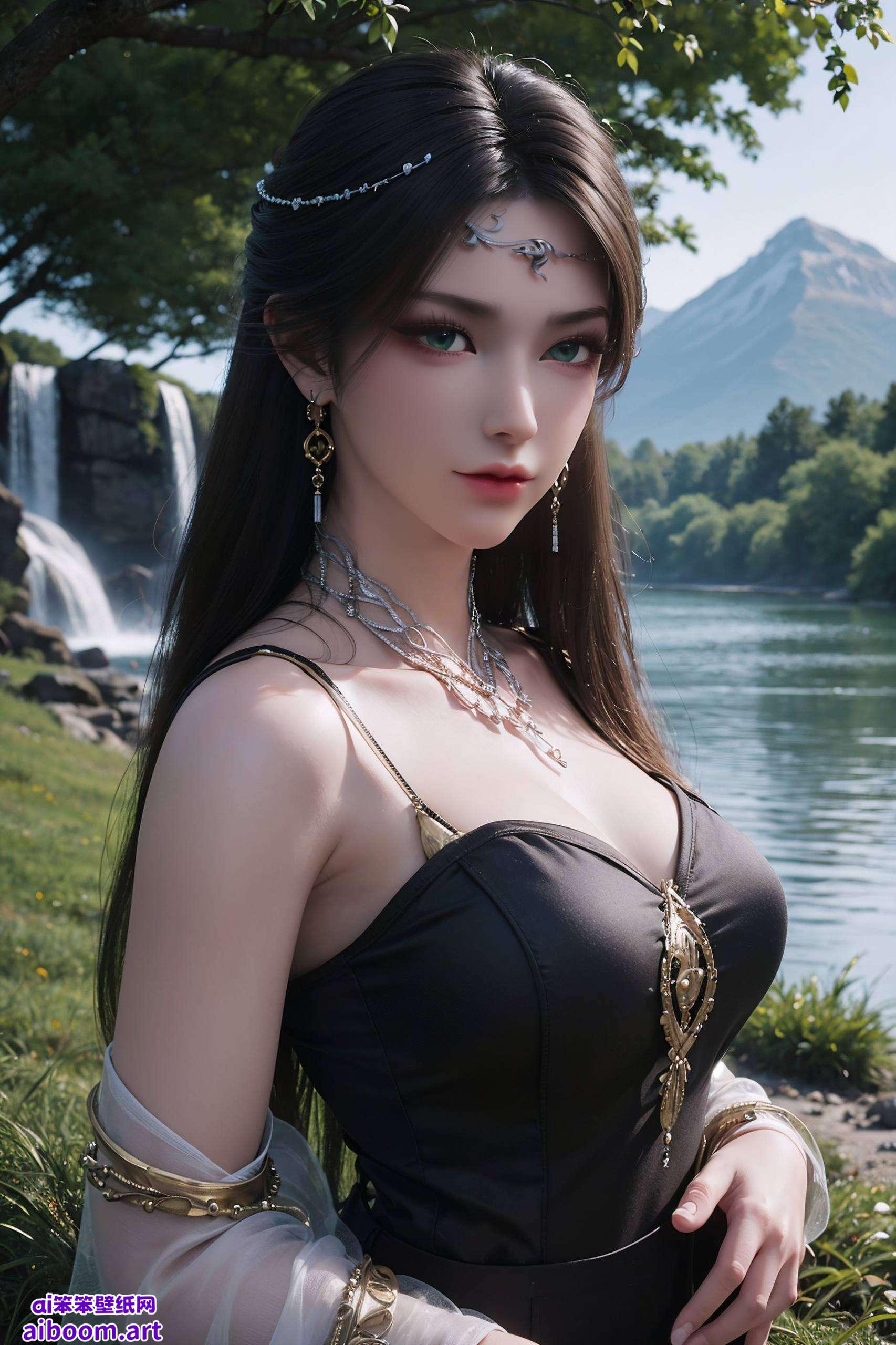 高清AI人物表情素材金瓶儿紫色壁纸