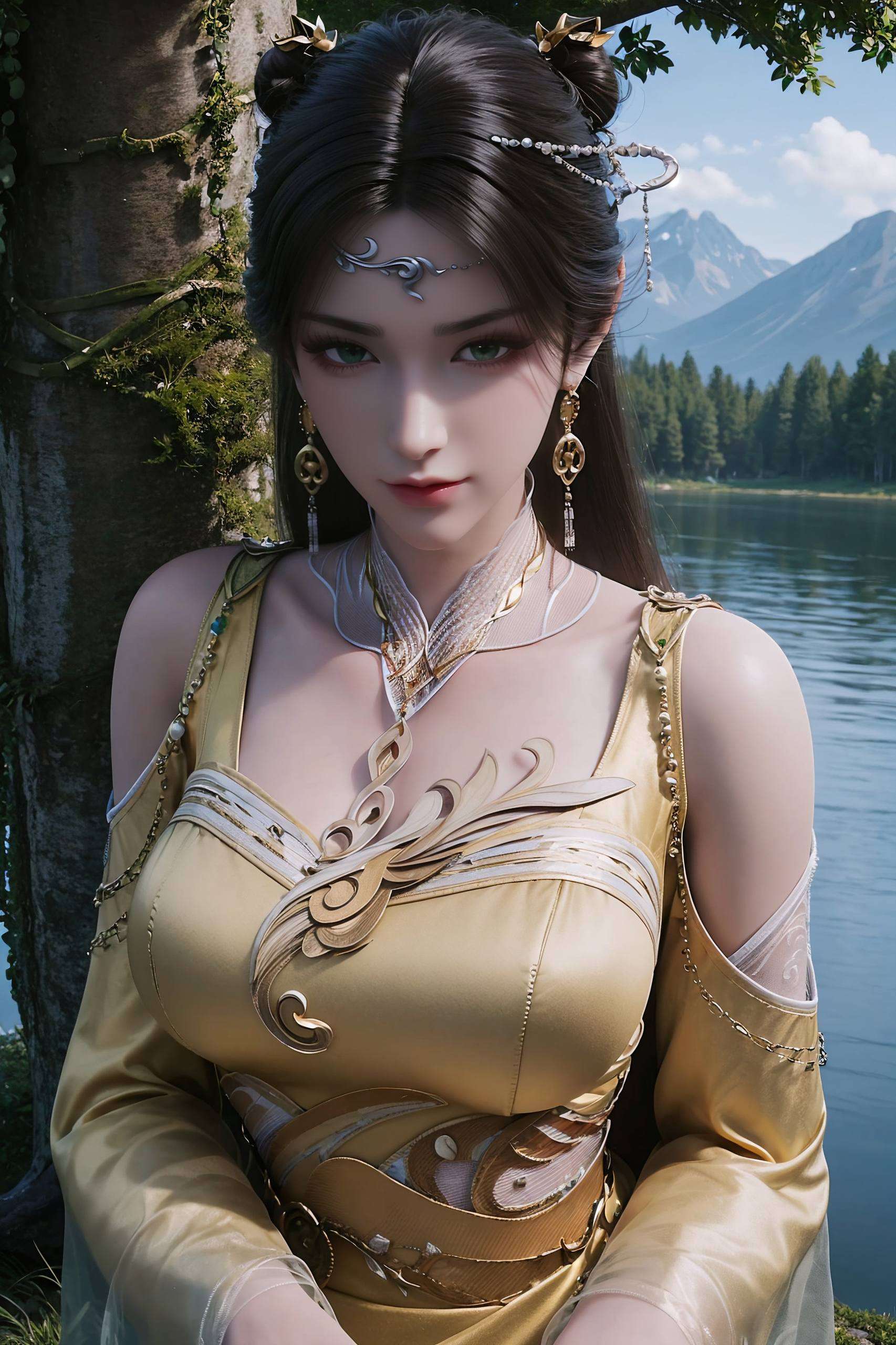 为你呈现1080p全高清国漫美女背景图片！精选各种姿势素材金瓶儿AI壁纸小程序