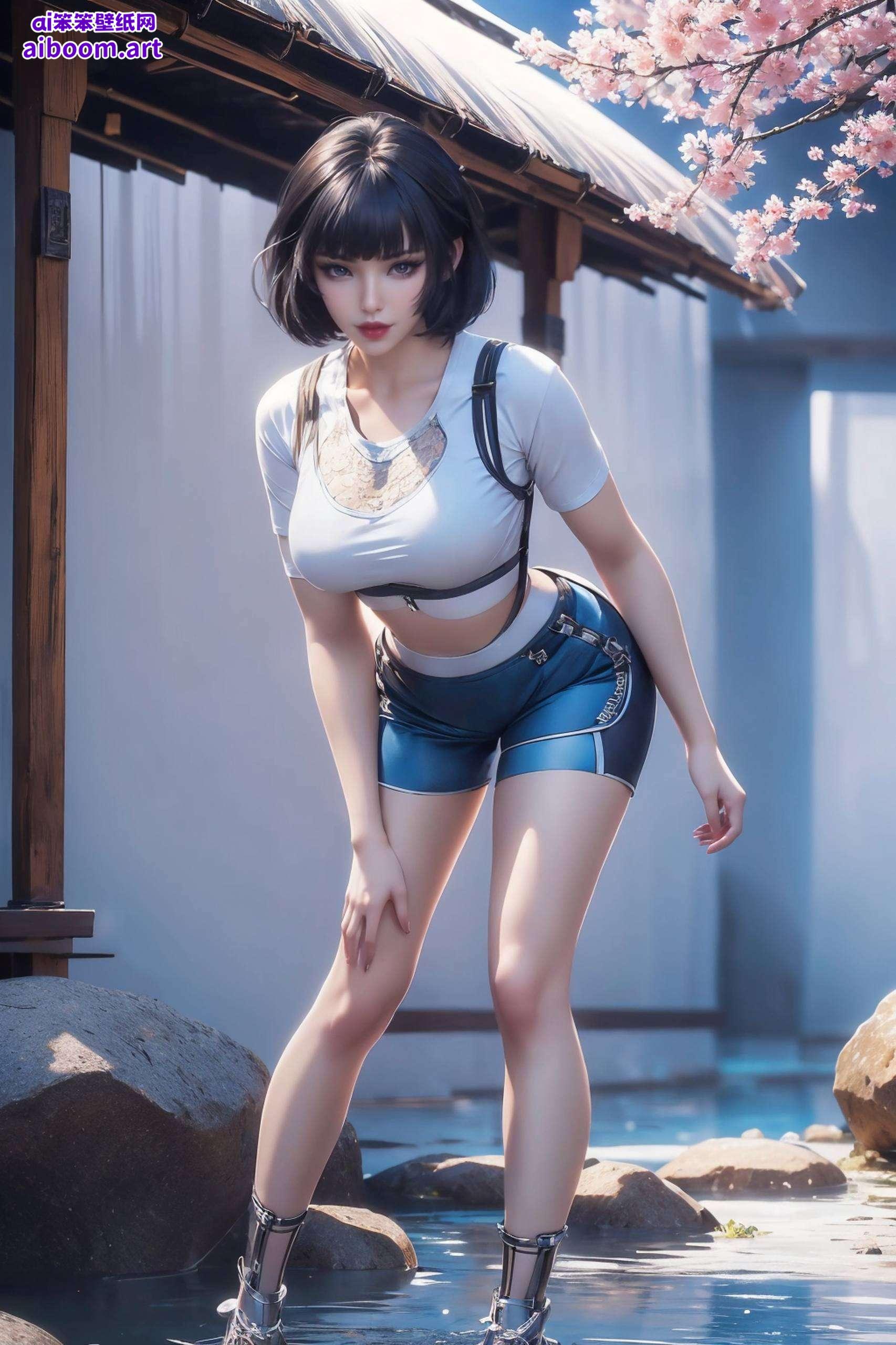 绘制出一位国漫美女的静态魅力姬青照片唯美壁纸以其独特的粉色渲染