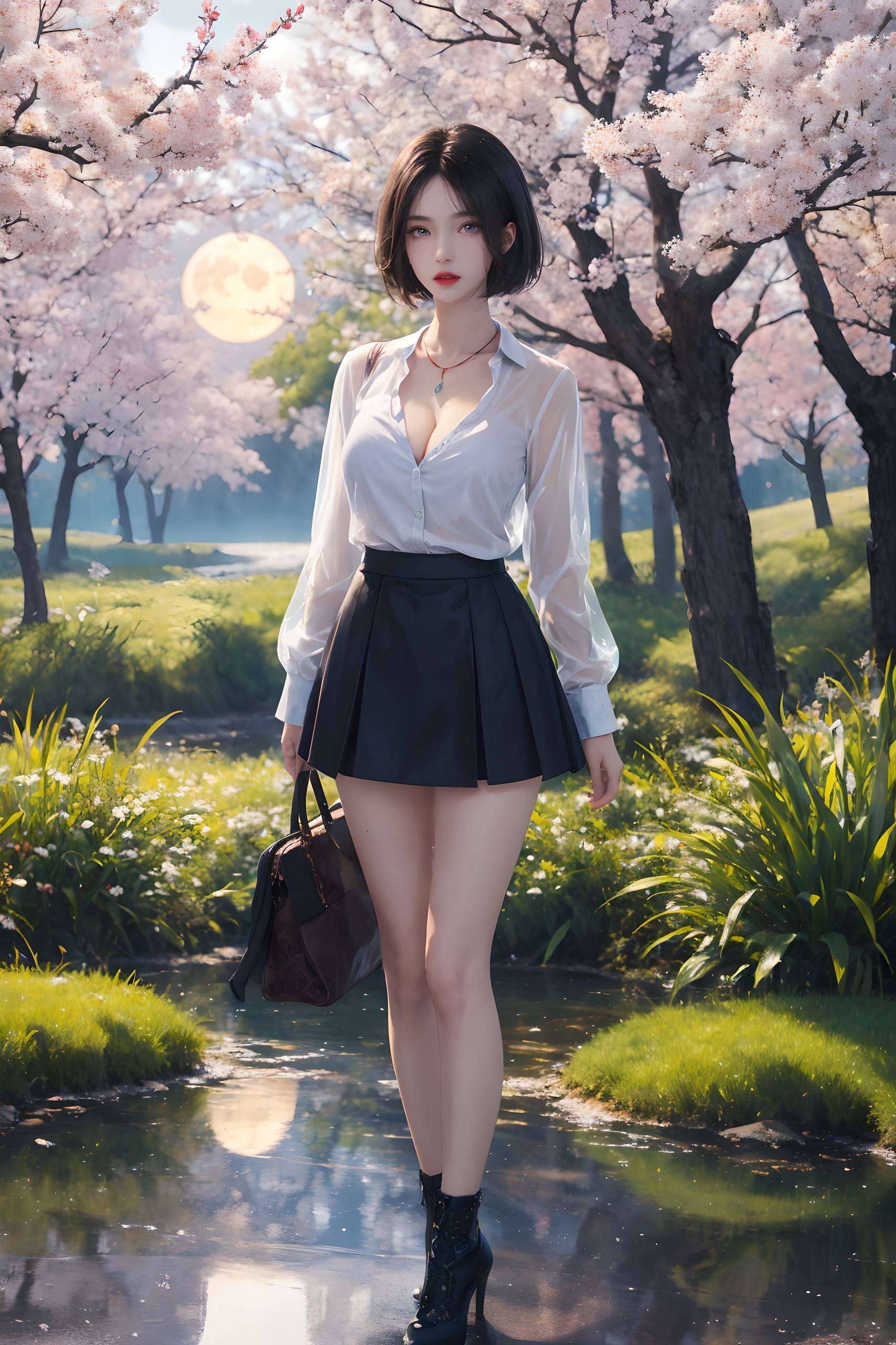 踩弯长枪古风美女壁纸
