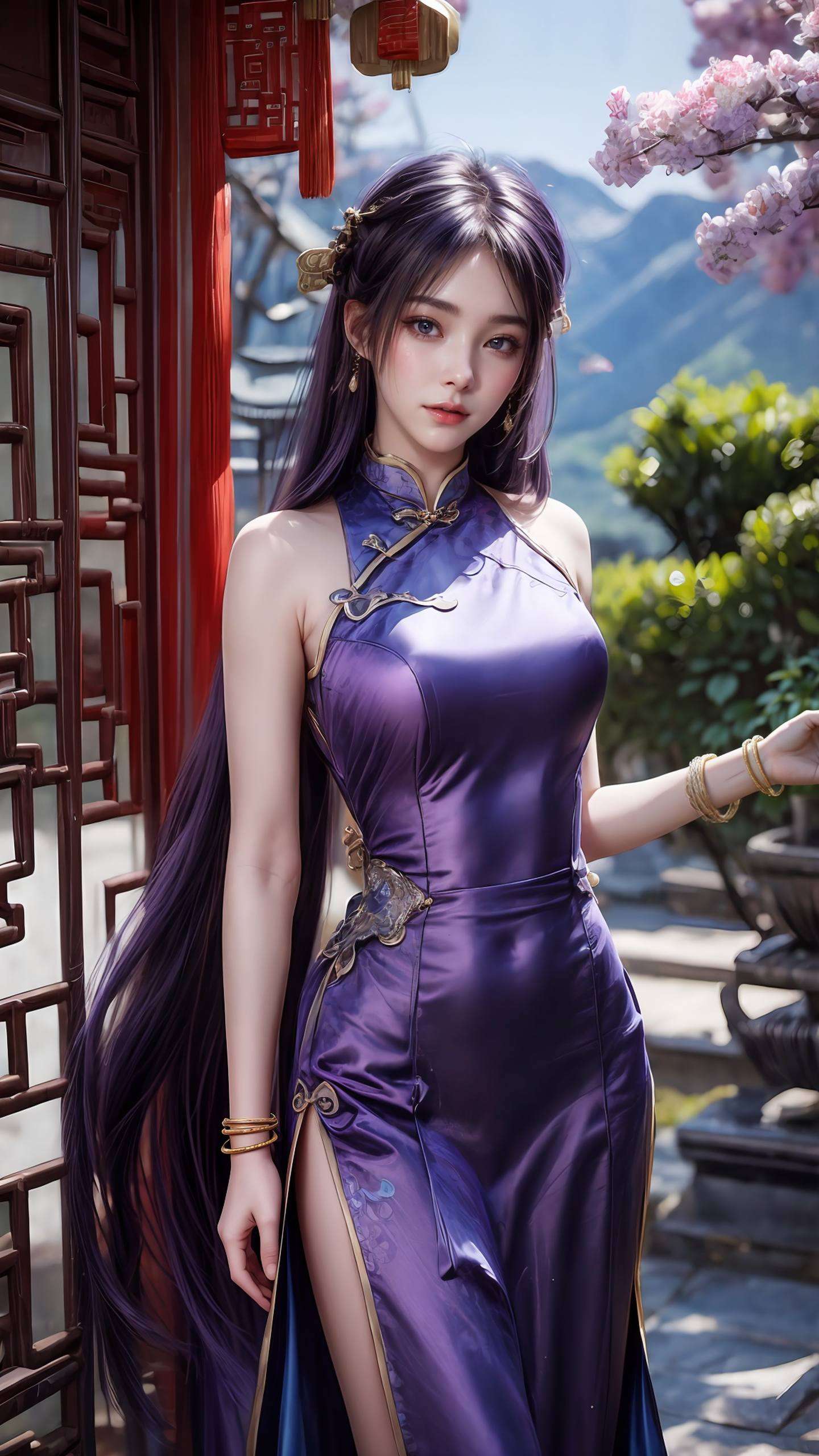 姬紫月望月壁纸细腻描绘月下仙子