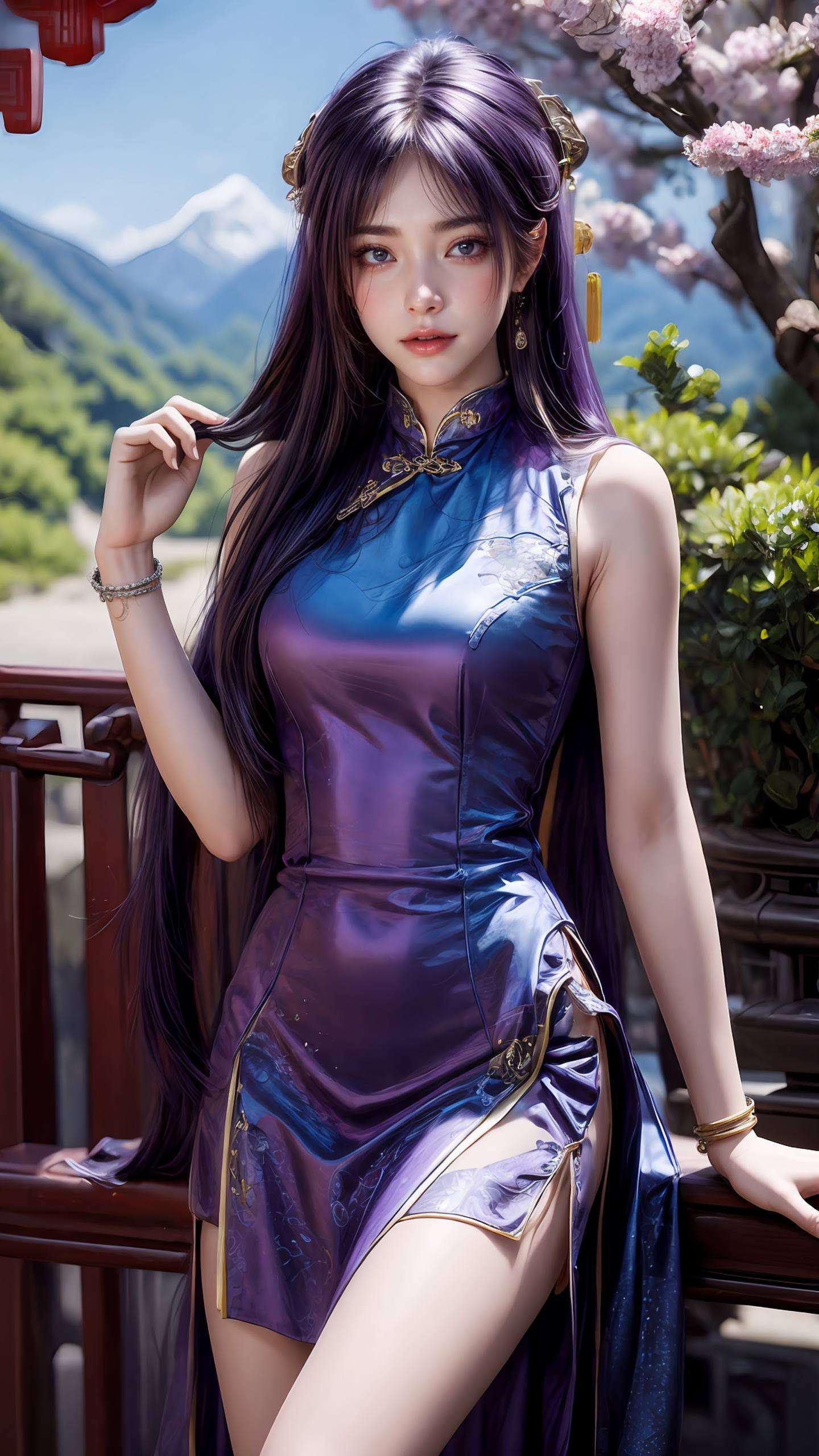 为你的电脑或手机带来一抹浪漫的东方风情这张国漫女神动态姬紫月壁纸