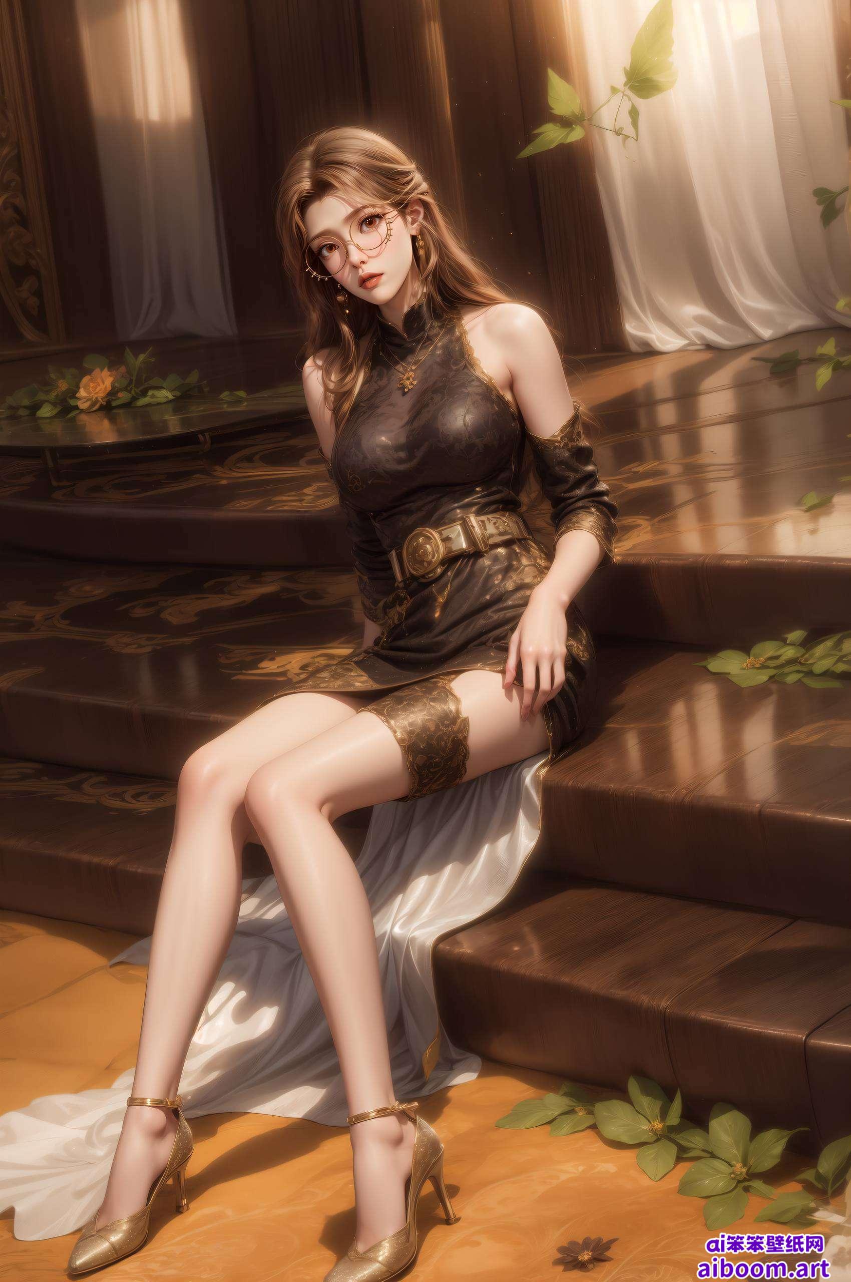 成为了国漫界的女神这张AI国漫女神单色手机墙纸