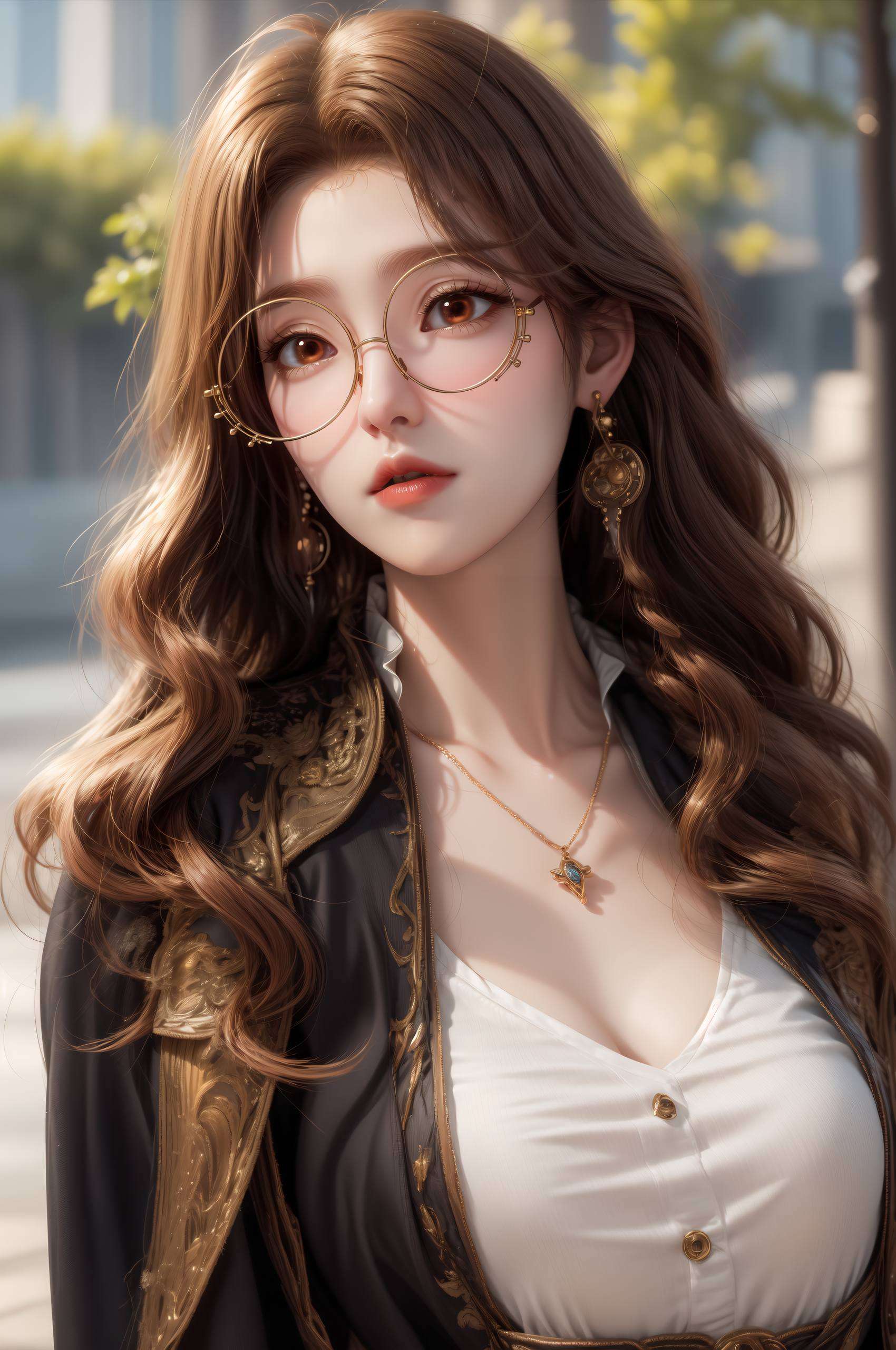 这张AI国漫美女艺术风格Win10壁纸淡雅的色彩搭配