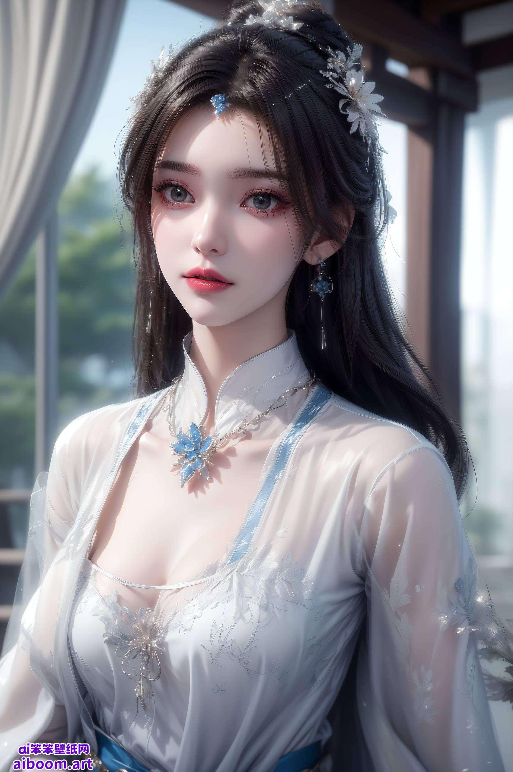 她的眼神温柔如水让这位古典美人陪伴你的每一天