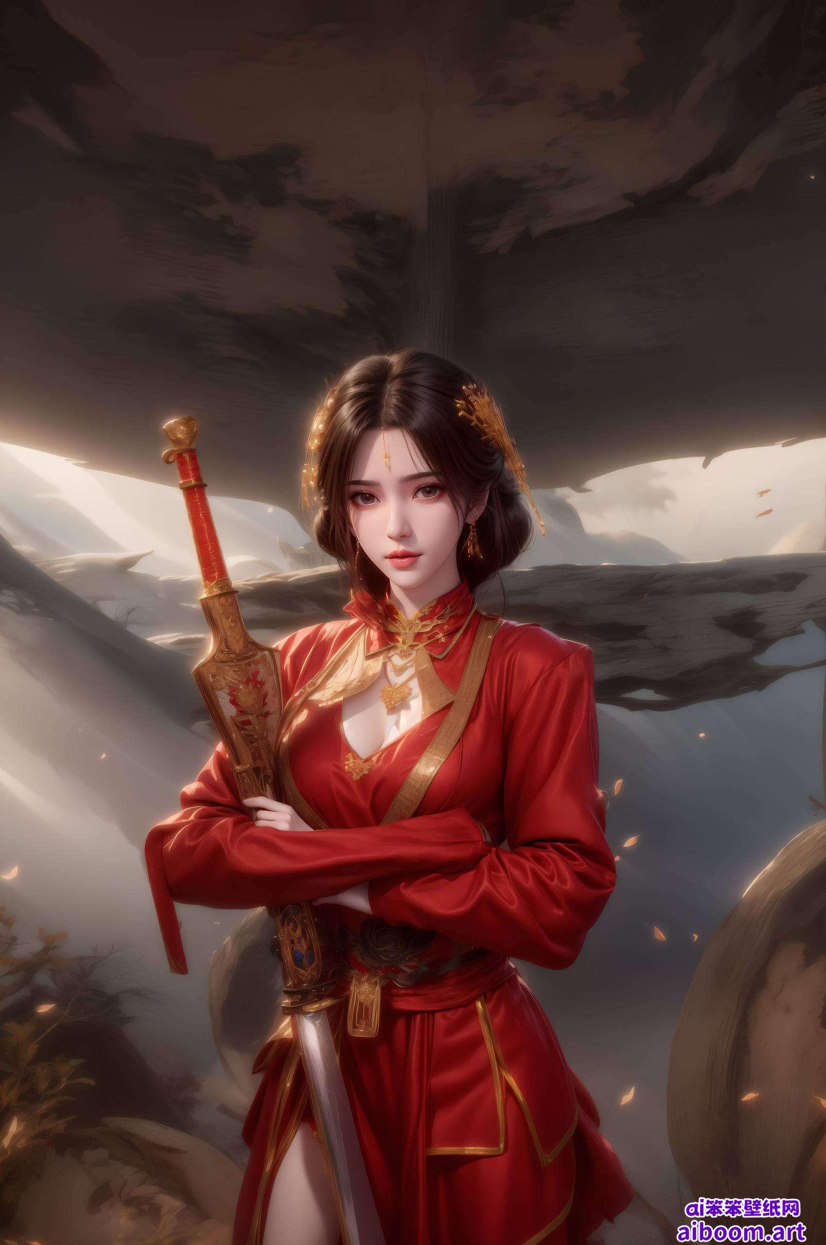 细腻的线条与柔和的色彩交织这张以侘寂风为灵感的国漫美女动画壁纸