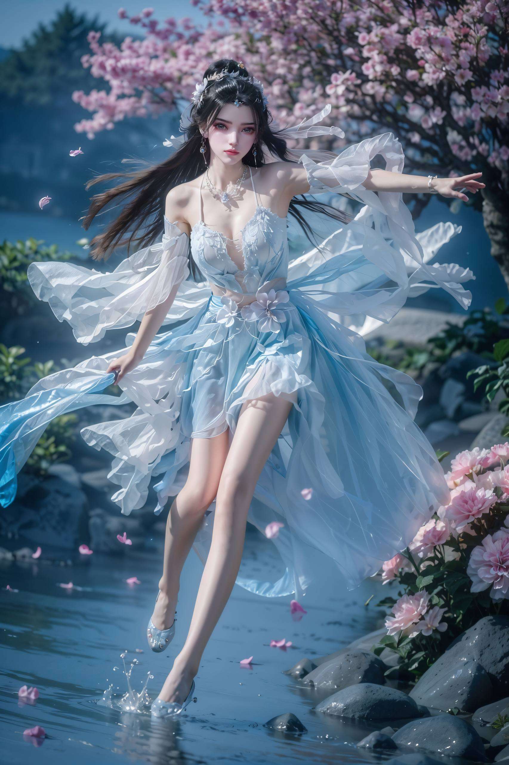 这幅《李慕婉孕妇照片》油画壁纸细腻描绘