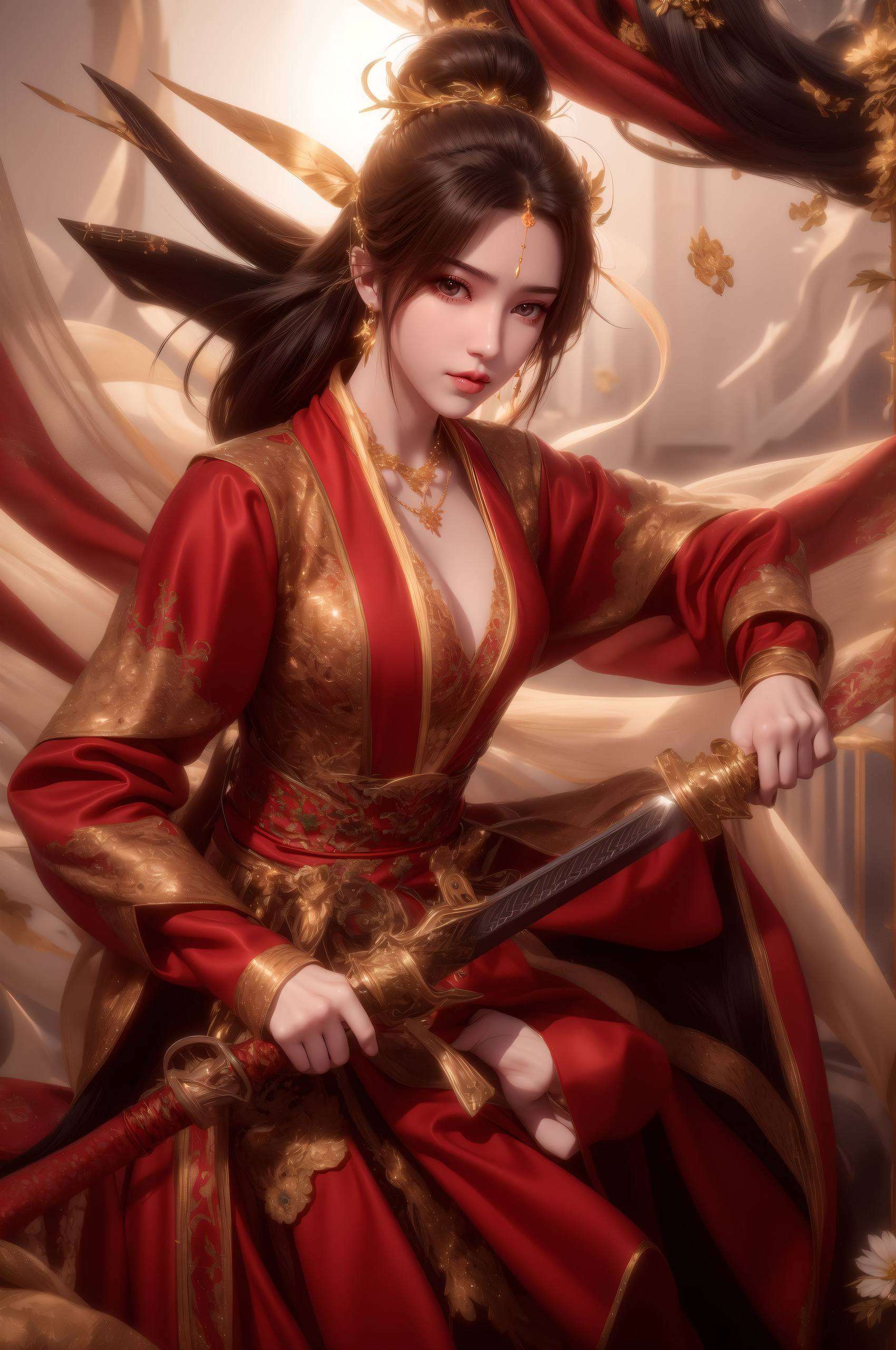 这张国漫壁纸以李慕婉婚服为主题将复古元素与现代动画技术完美融合