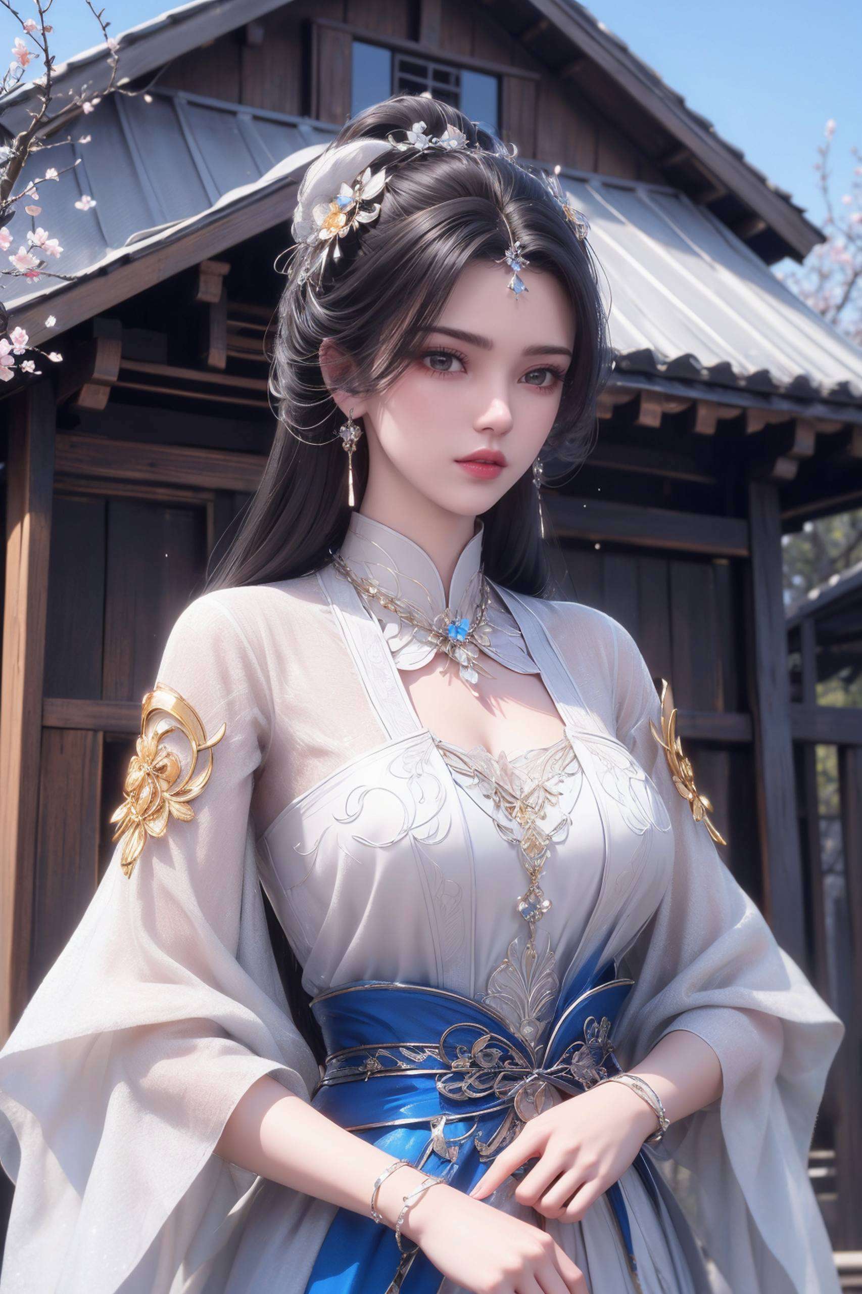 尽显古典韵味李慕婉轻披民族风衣裳