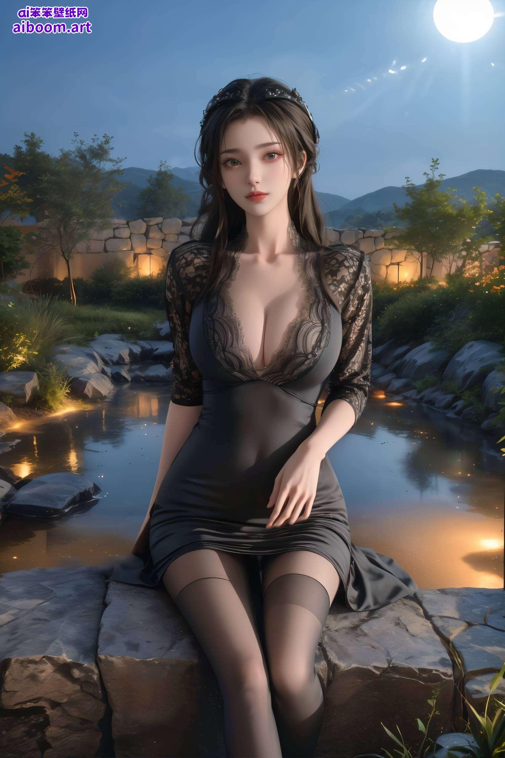 为你的桌面带来国漫的独特韵味《全屏AI绘画动作素材水彩平板国漫女神桌面壁纸》