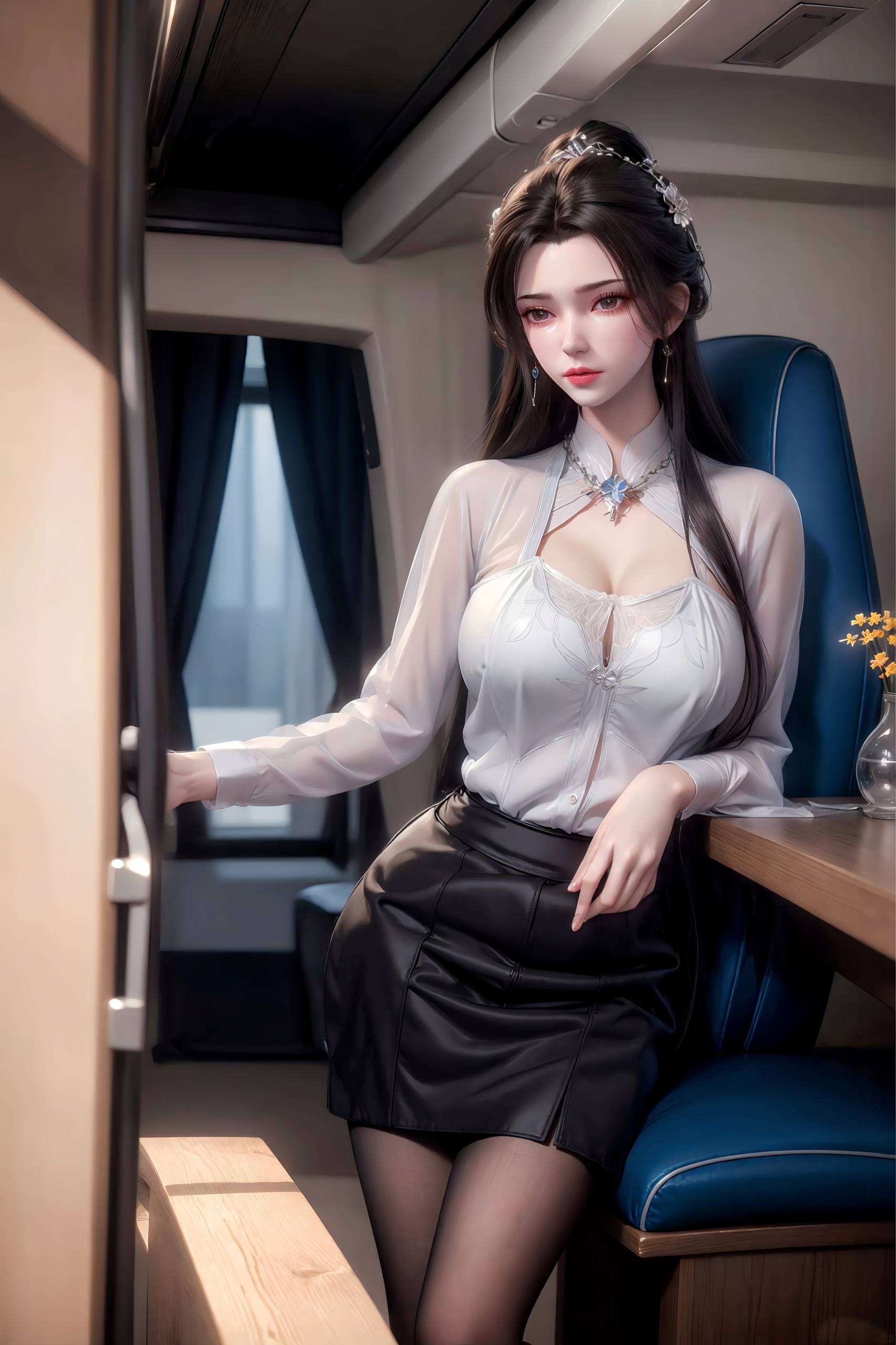 她的眼神中流露出淡淡的思绪李慕婉轻倚古树