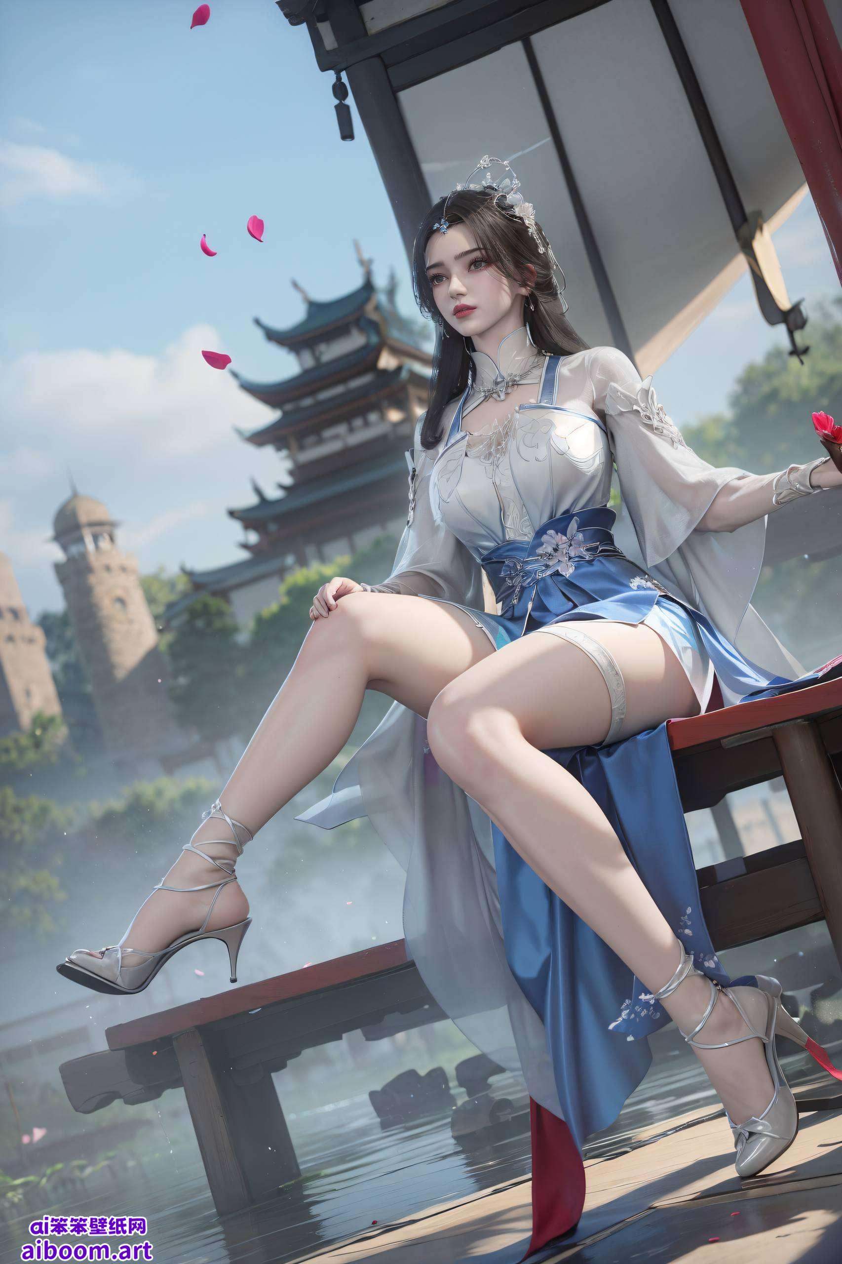 她眉眼如画勾勒出古风美女李慕婉的绝世容颜