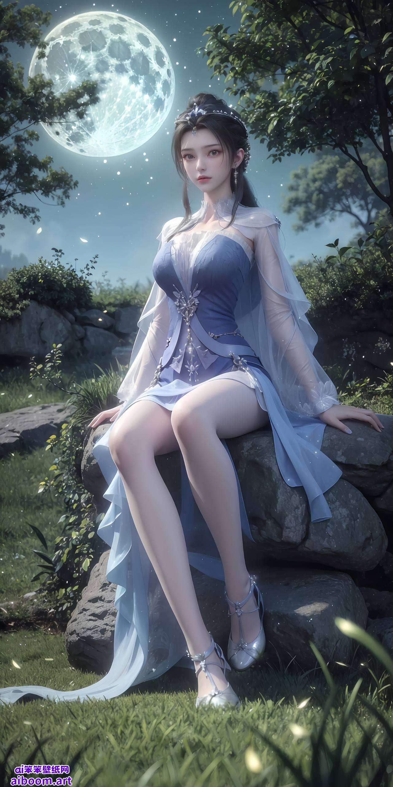 高清画质这张AI绘画的锁屏壁纸以国漫女神李慕婉的灿烂笑容为灵感
