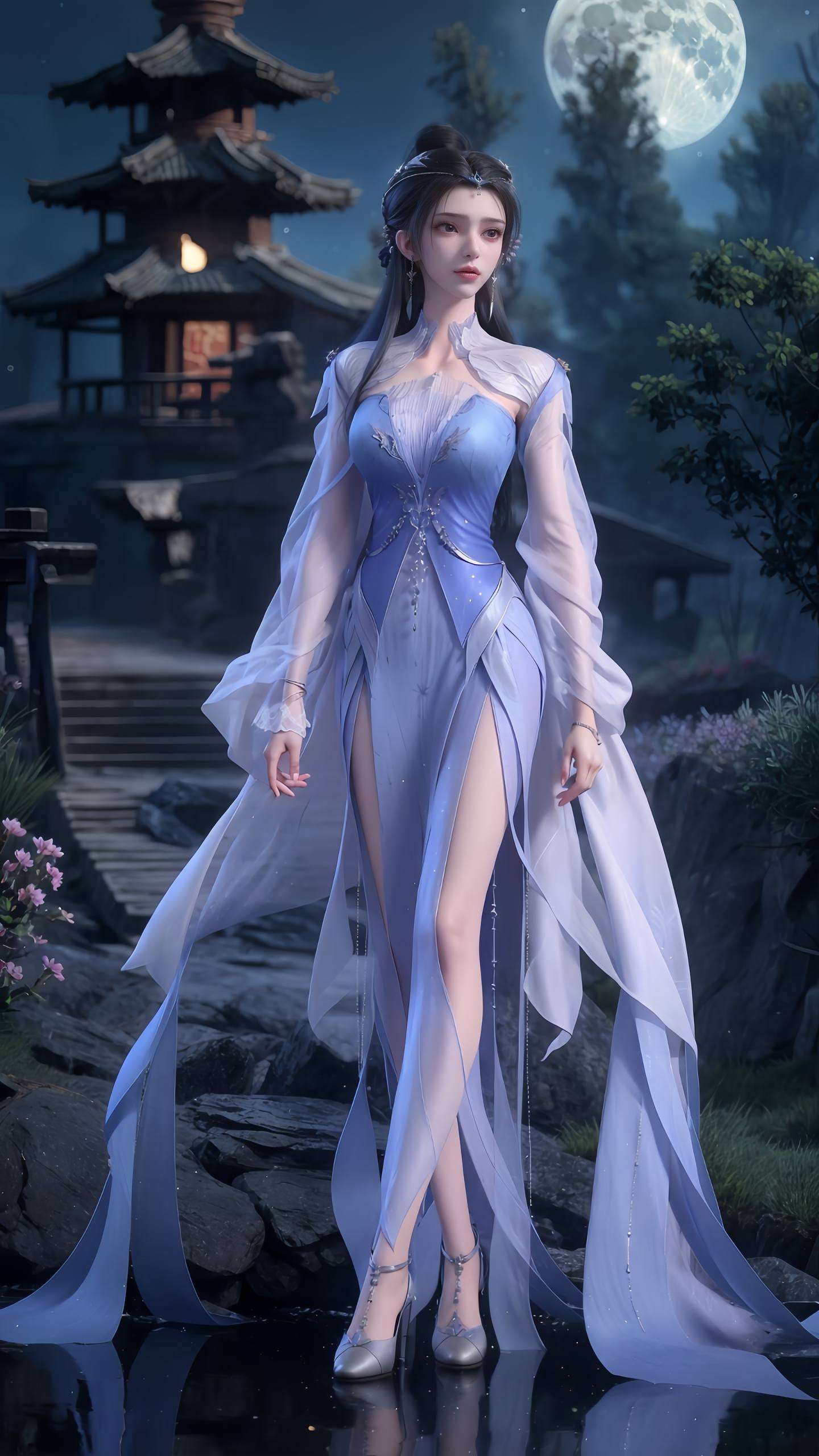 跃然于这张精美壁纸之中以她独特的动漫魅力