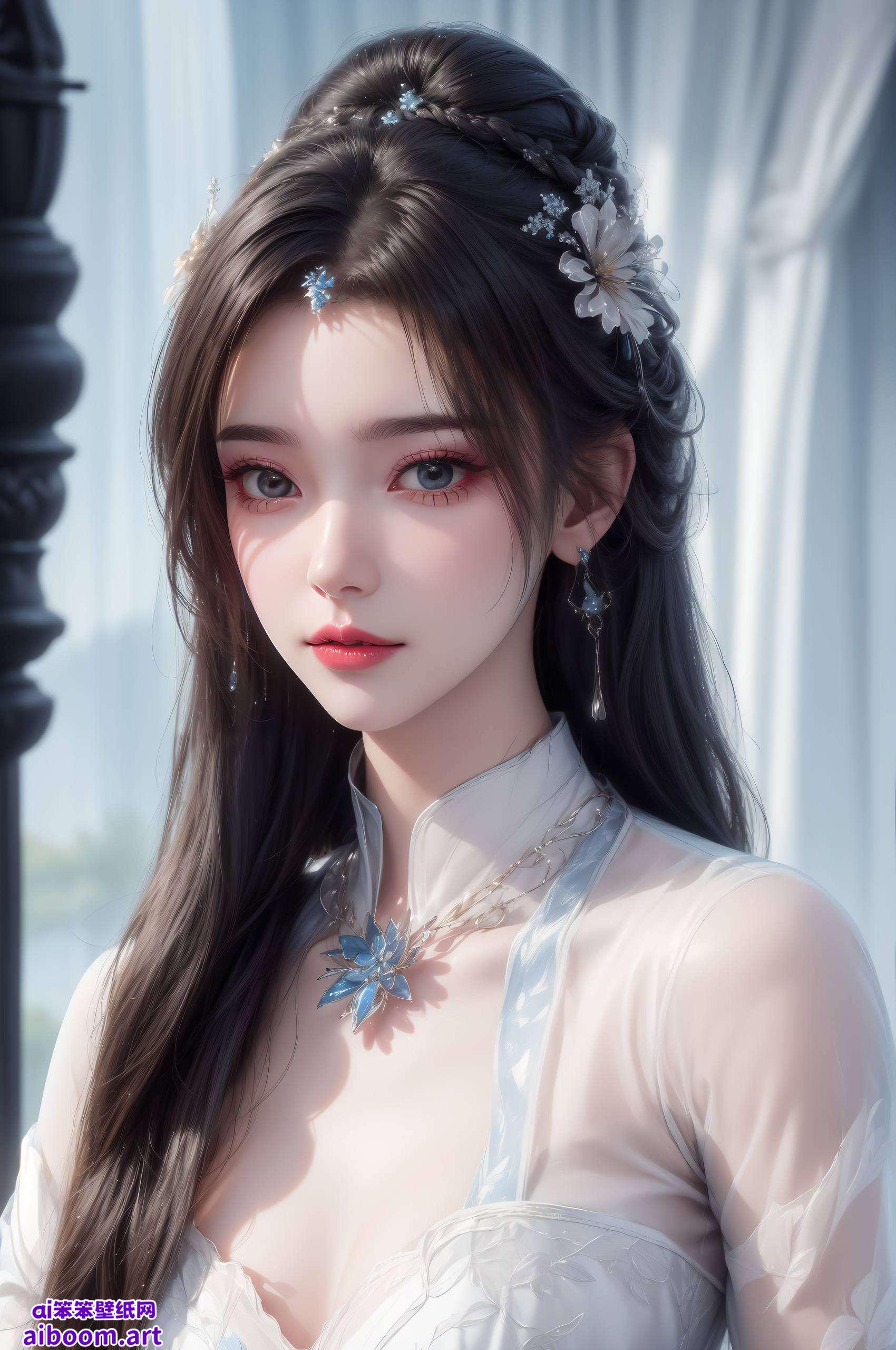 展现了她的曼妙身姿和清新气质每一笔线条都流畅自然