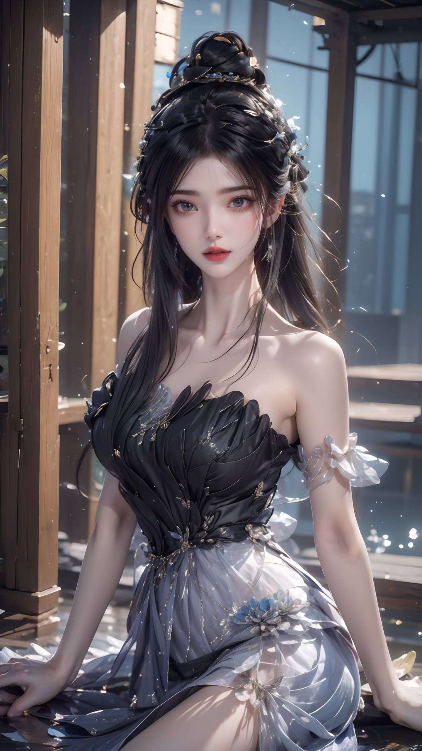 以李慕婉自制壁纸真人为原型这张AI国漫女主波普艺术电脑国漫美女宽屏壁纸