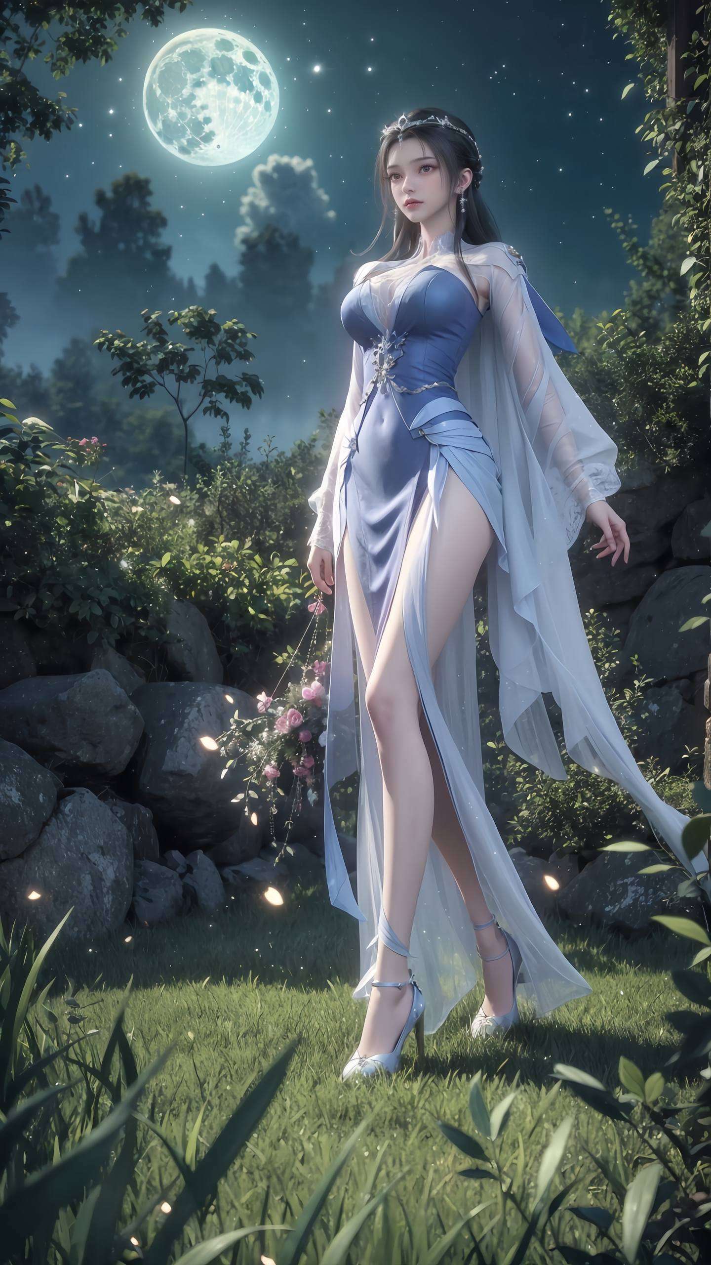 细腻笔触描绘出李慕婉仙气十足的形象将国漫之美融入哑光电脑国漫美女漫画壁纸中