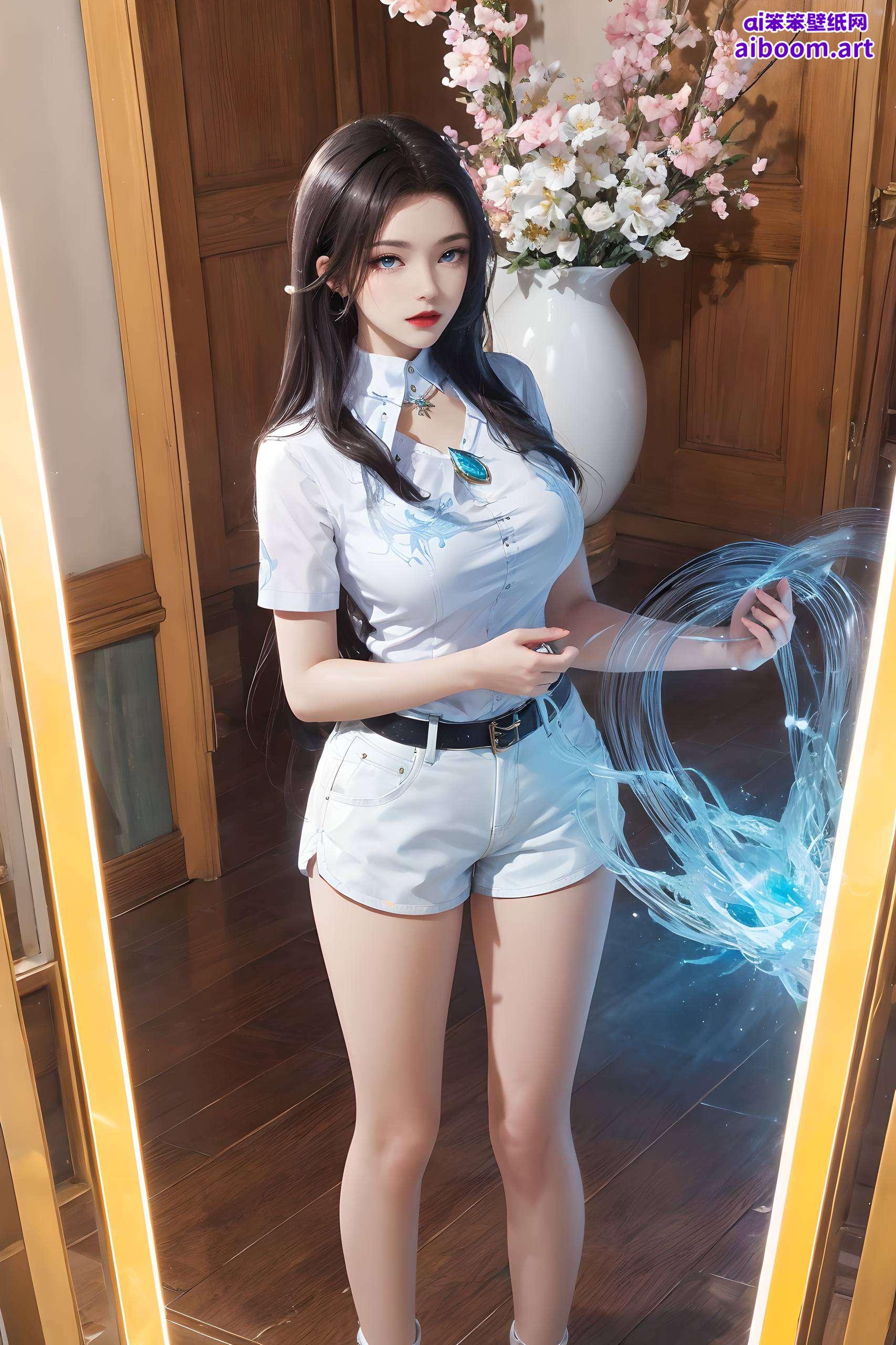 探索国漫之美感受AI魅力！这张《国漫女主ai特集活力win10壁纸》将带你领略动态凌落宸的灵动风采