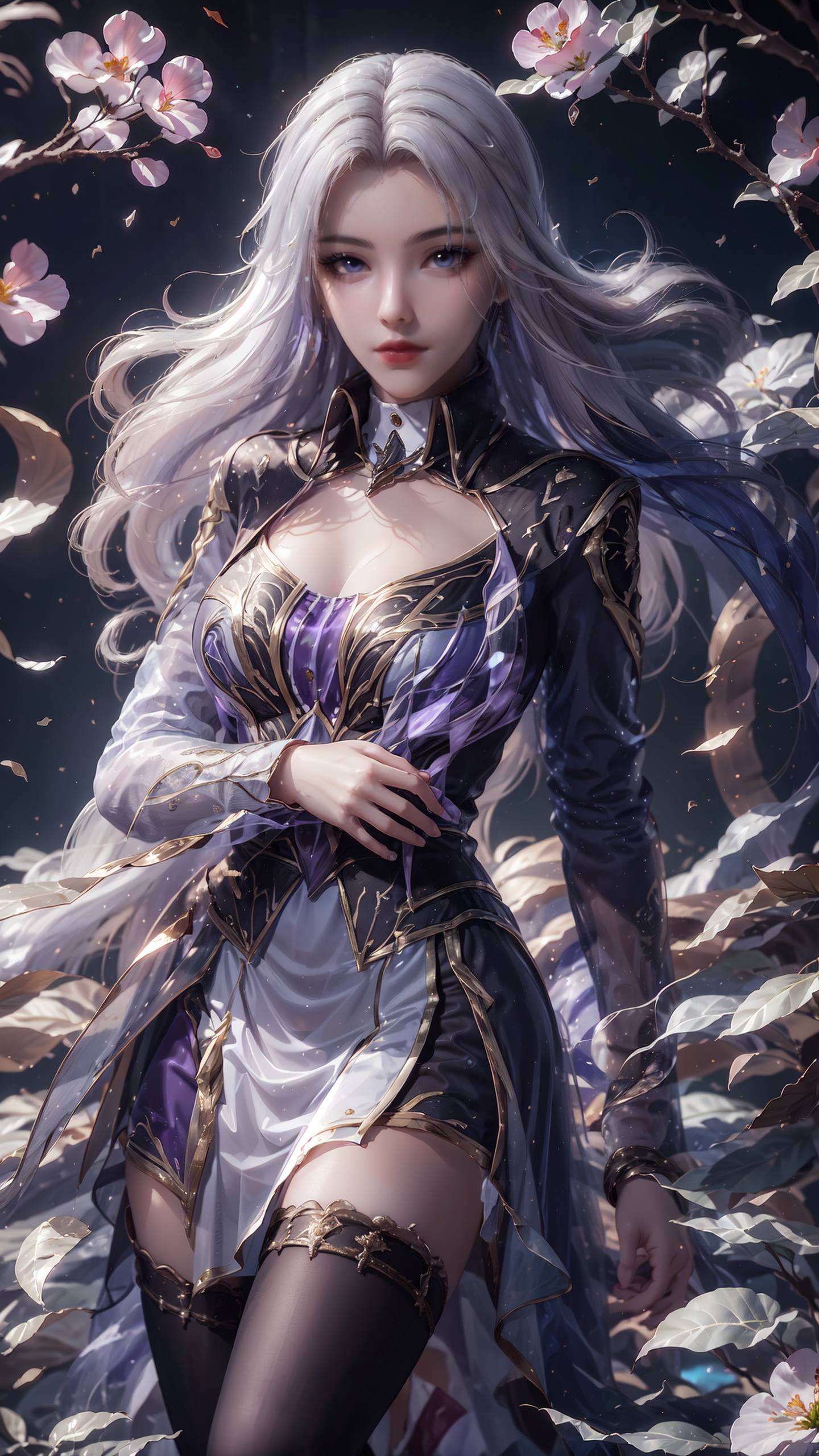 展现了一位抽象风格的美女形象巧妙融合了国漫之美与现代科技