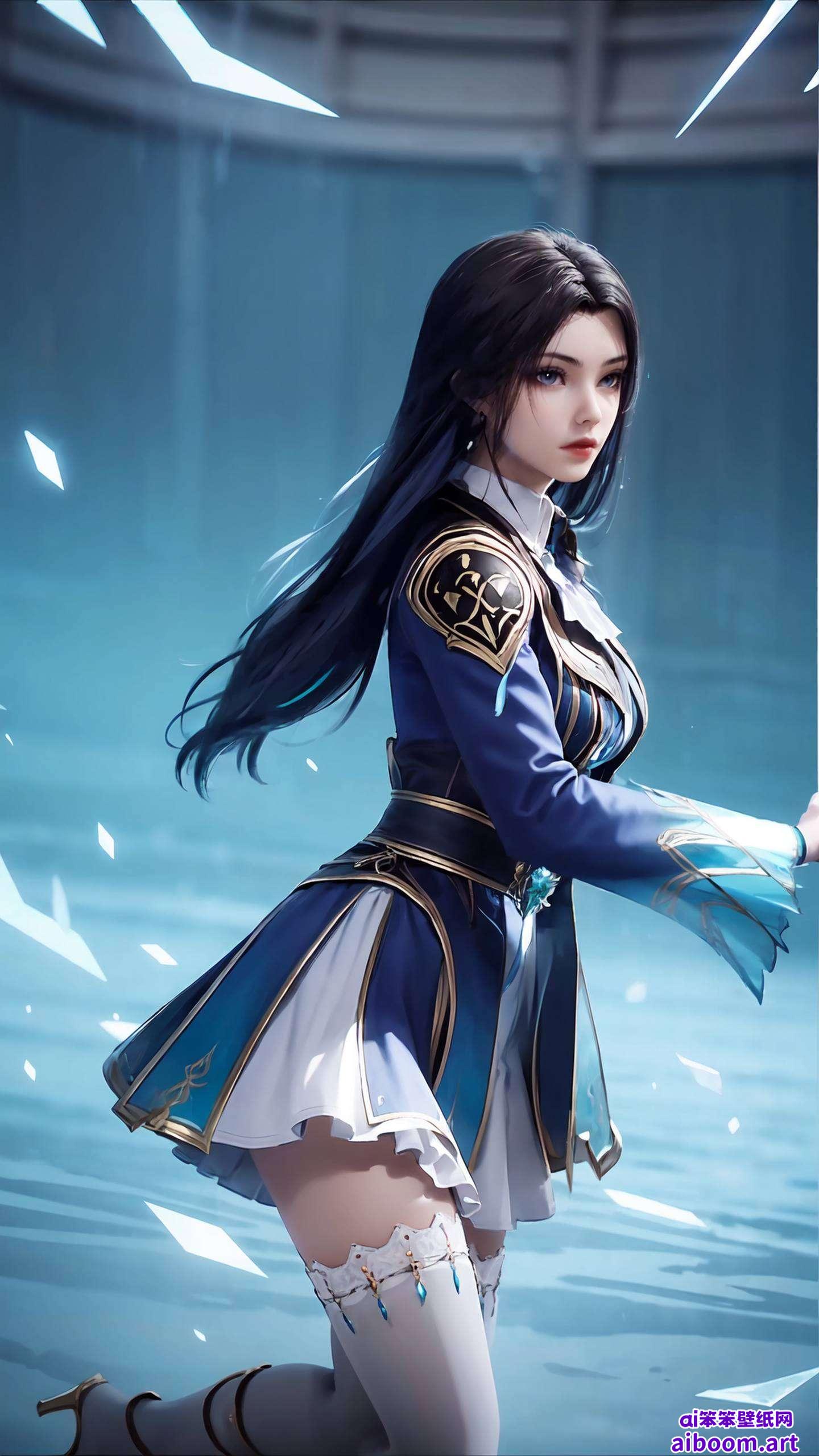 AI国漫女主凌落宸出浴壁纸绽放异彩感受宁静与美好