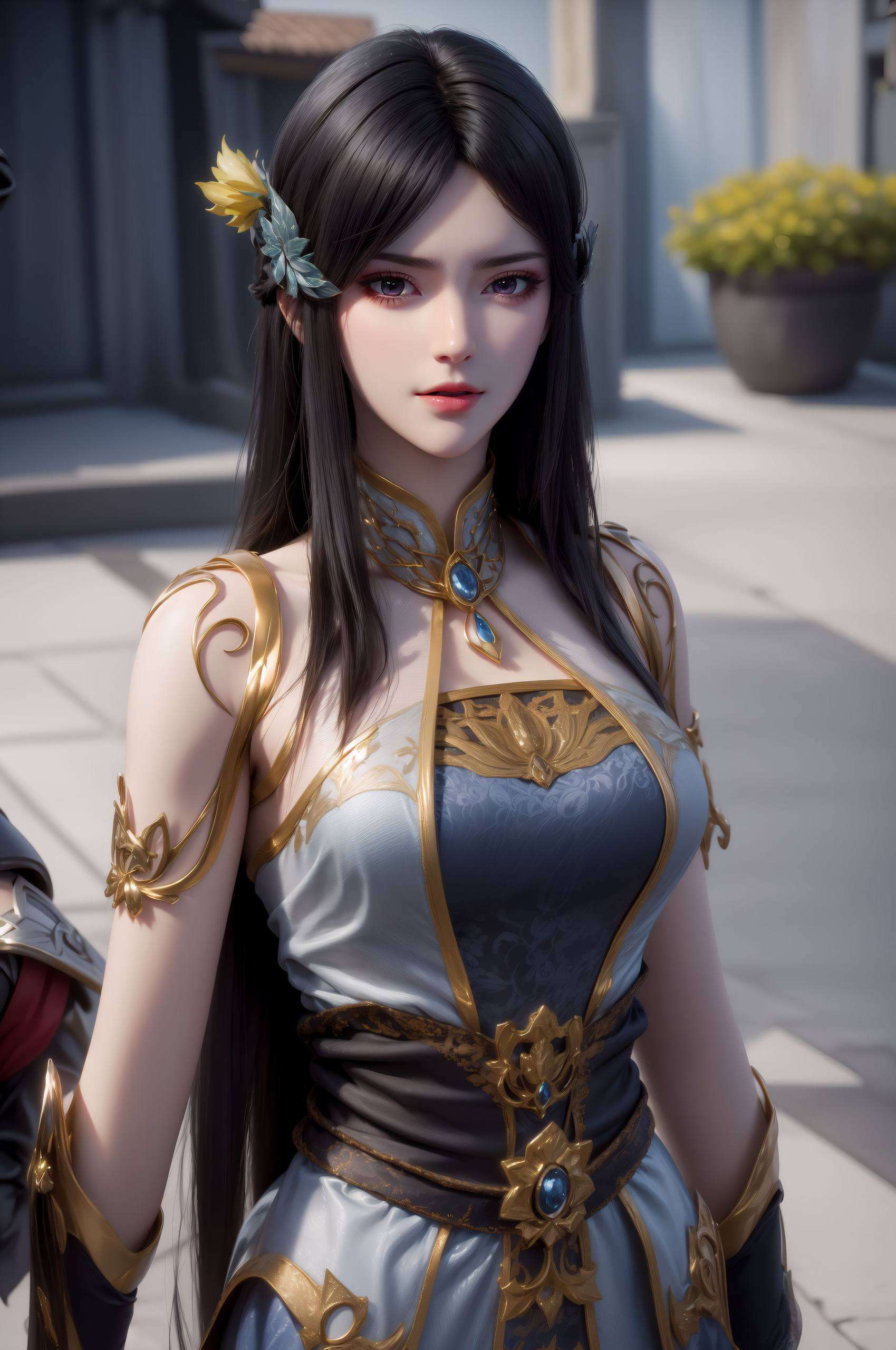 清雅脱俗白背景映衬下