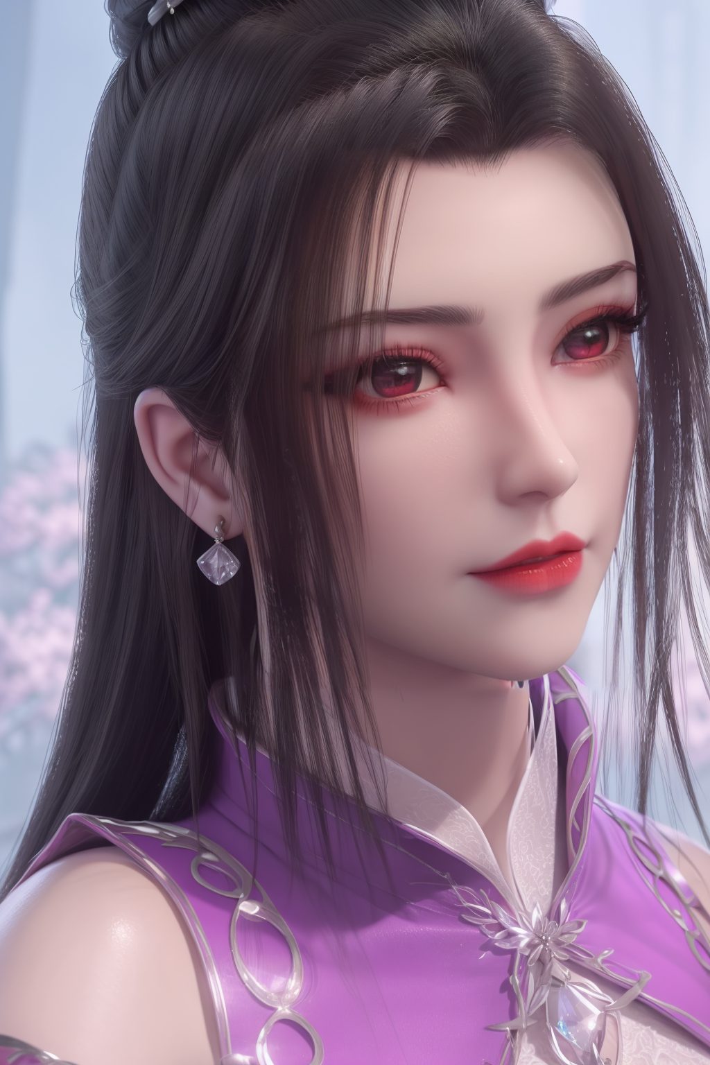 这张AI绘画壁纸捕捉了柳眉的万千风情