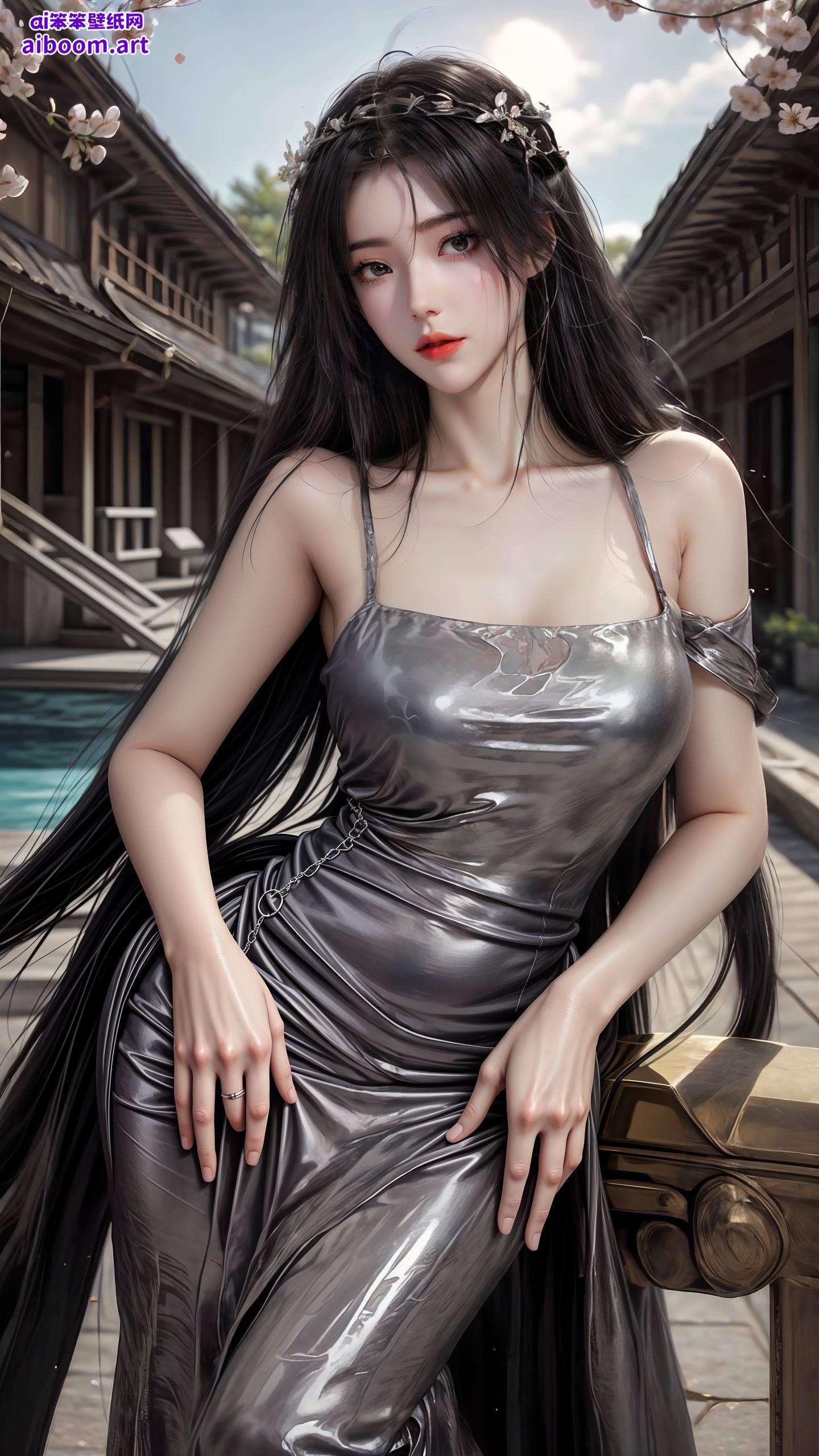 这张以二次元壁纸柳神为主题的AI点阵苹果桌面图片生动的表情