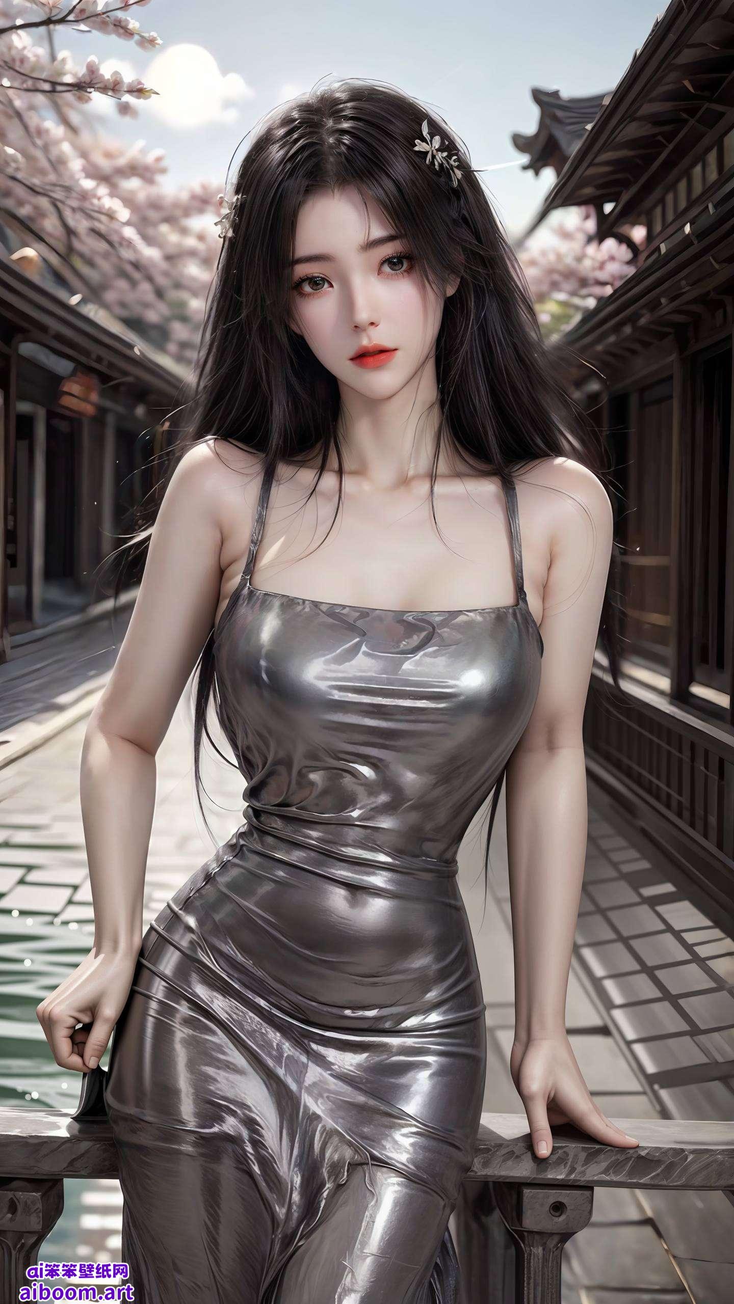 这张AI国漫女神柳神高清壁纸以抽象线条勾勒出独特的动漫风格