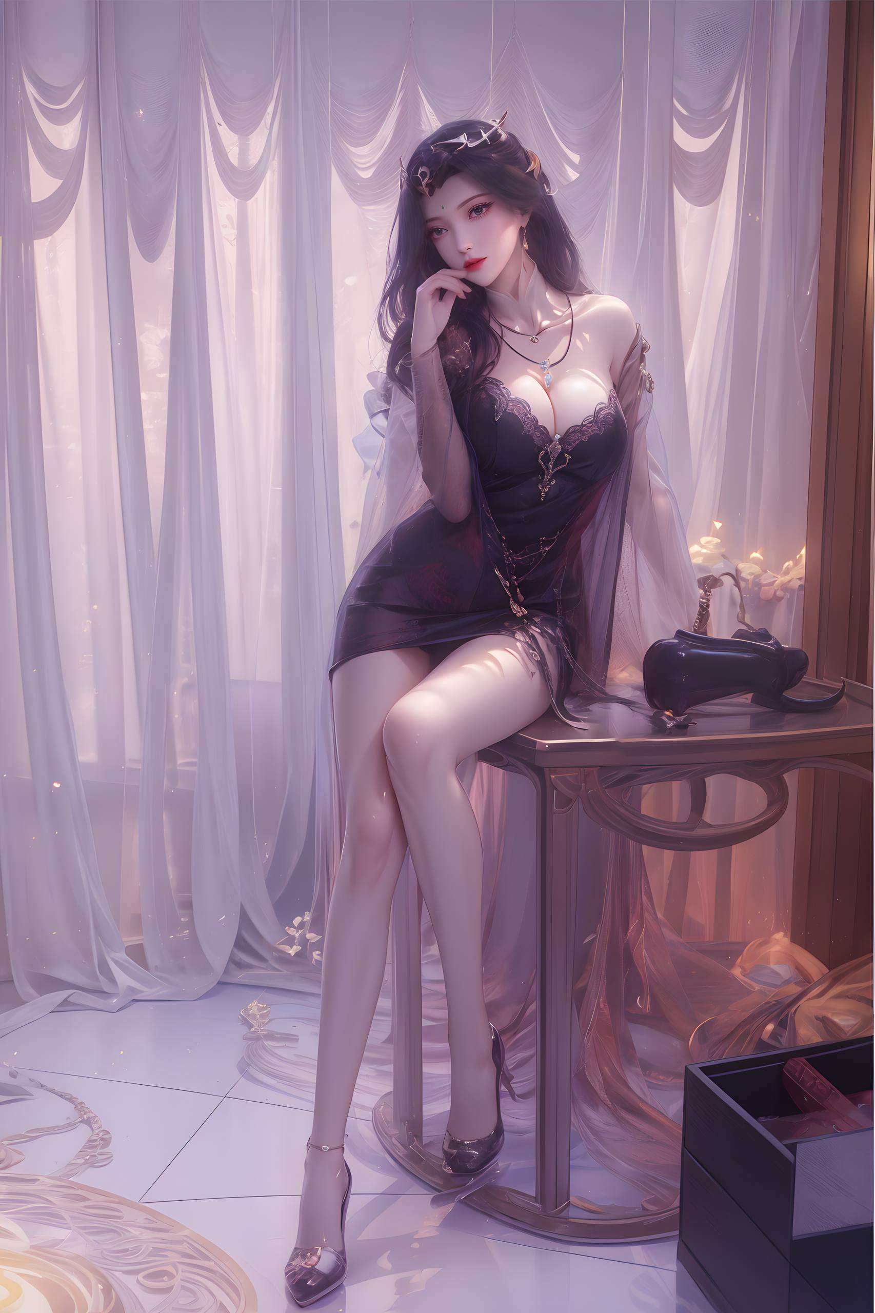 如同画卷中走出的古典仙子AI国漫女主的最新版2K高清呈现