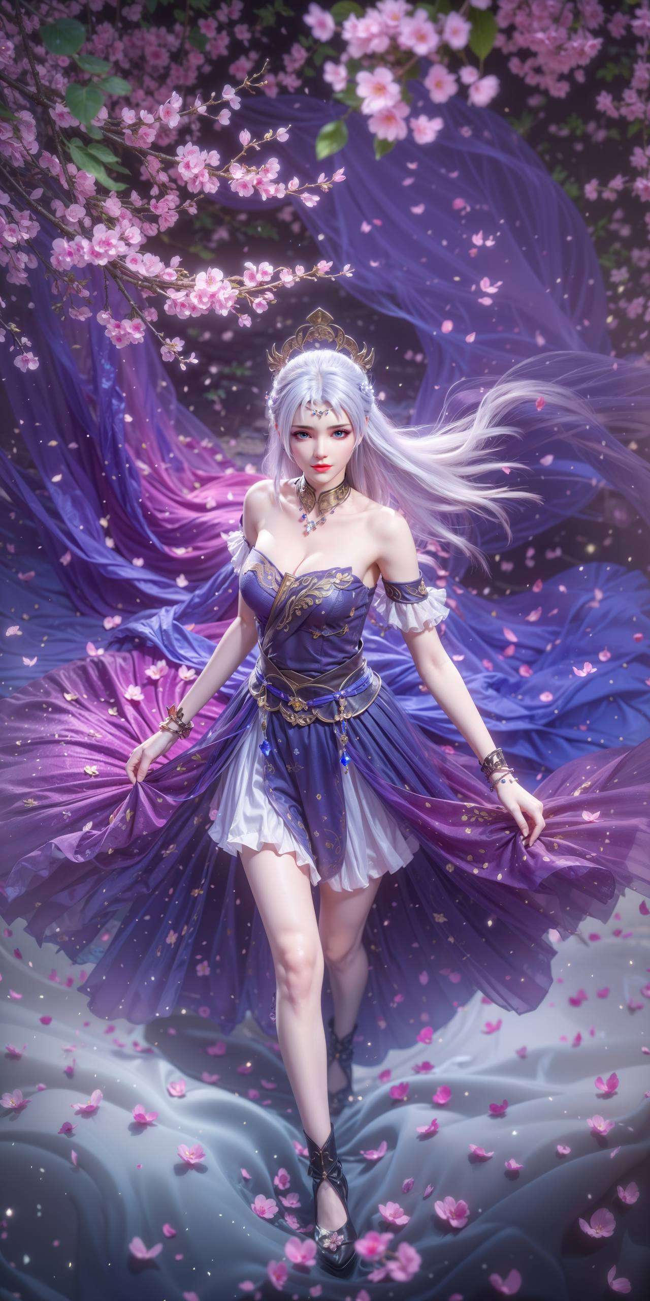 宛如置身动漫的奇幻空间沉浸在梦幻般的紫色世界