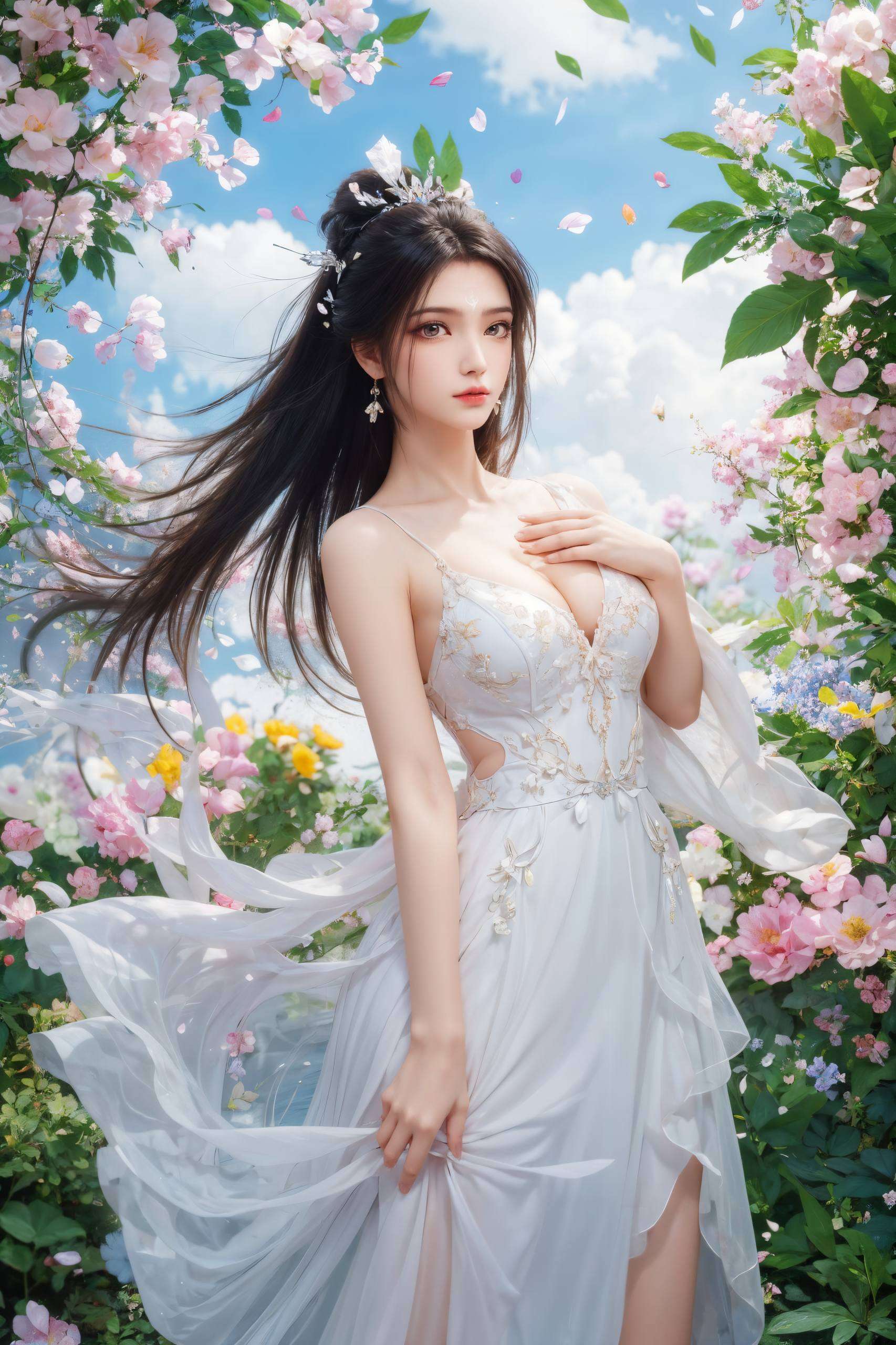 这张全屏AI绘画动作素材同人壁纸专为热爱国漫的你量身打造！以陆雪琪壁纸真人为原型