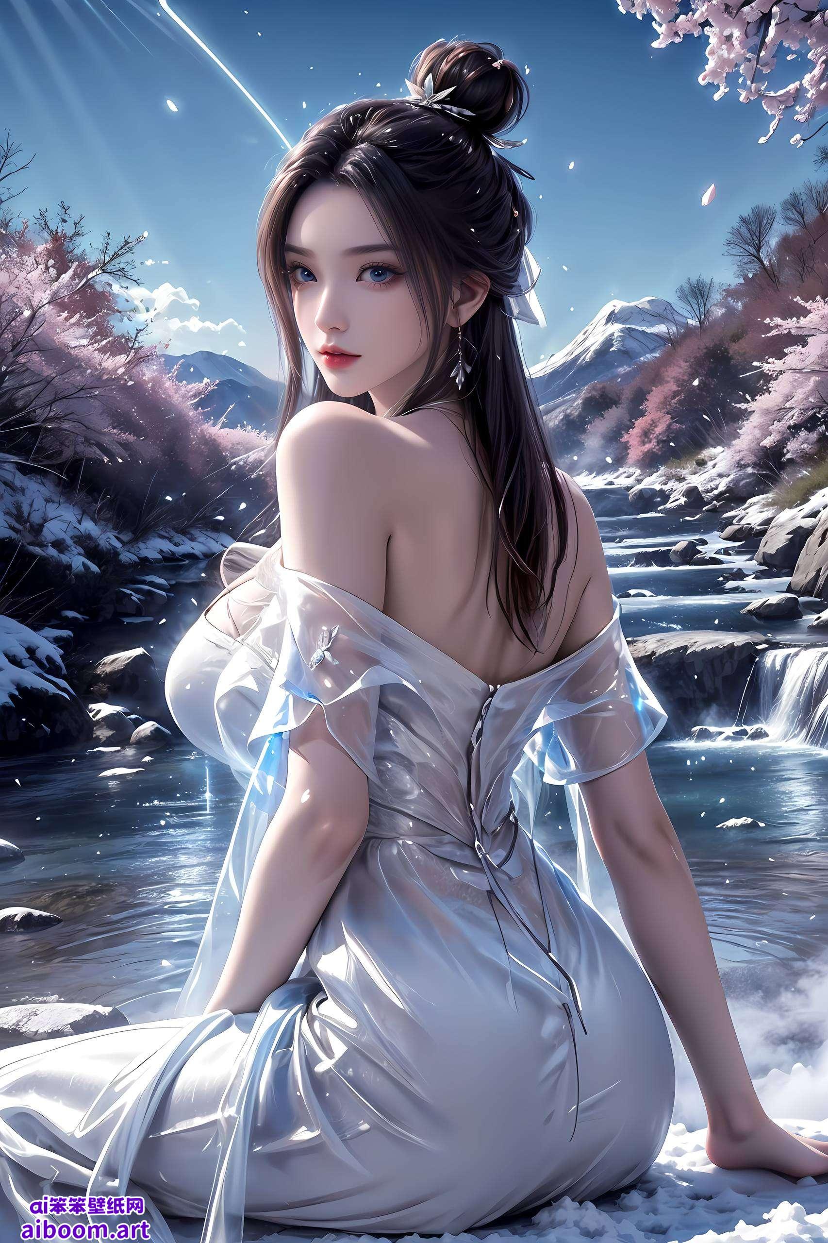 以国漫女神陆雪琪的倩影为主题气质高雅