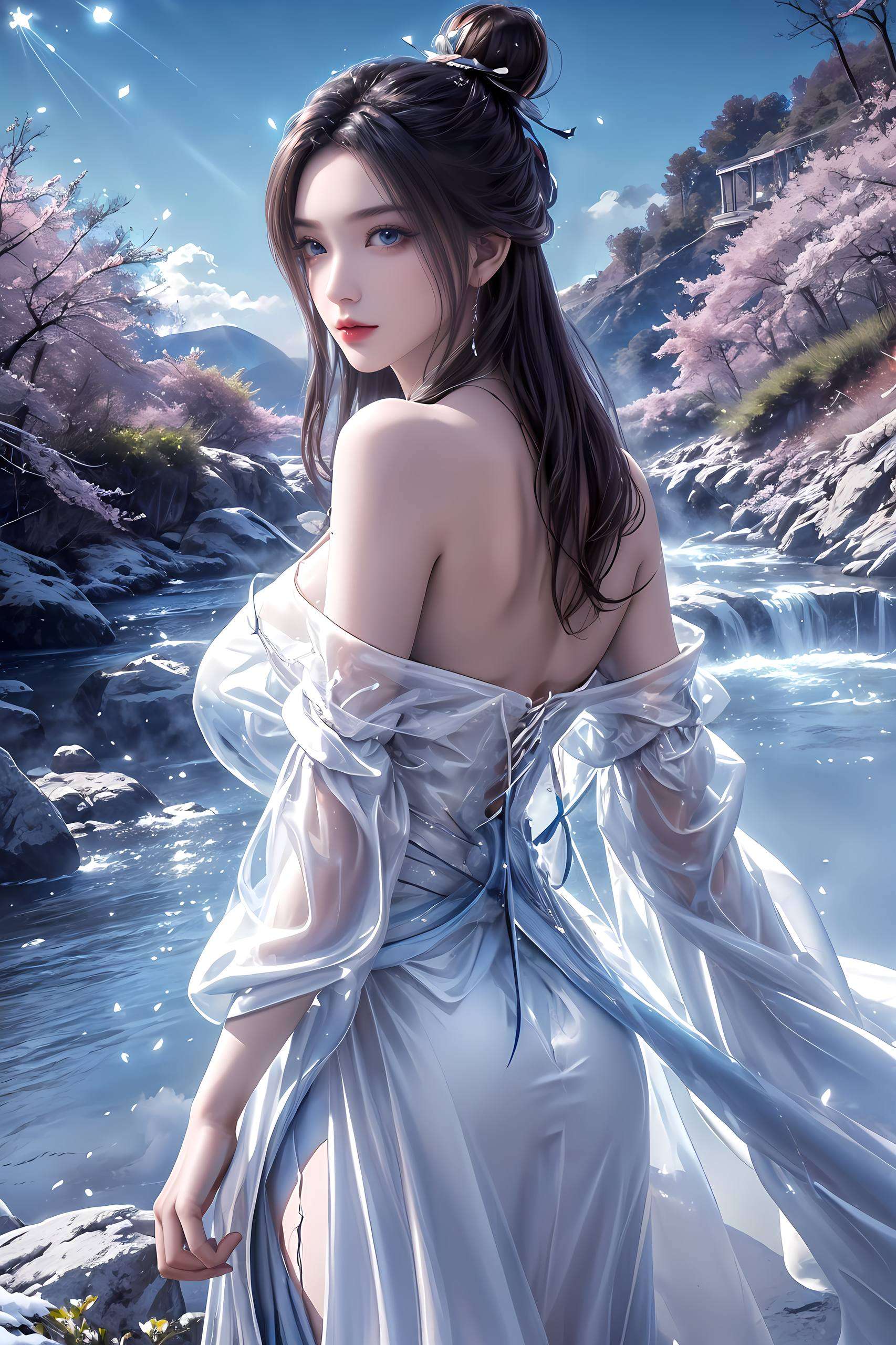 将古典仙侠之美与现代科技完美融合这张炫彩壁纸立体平板简洁壁纸