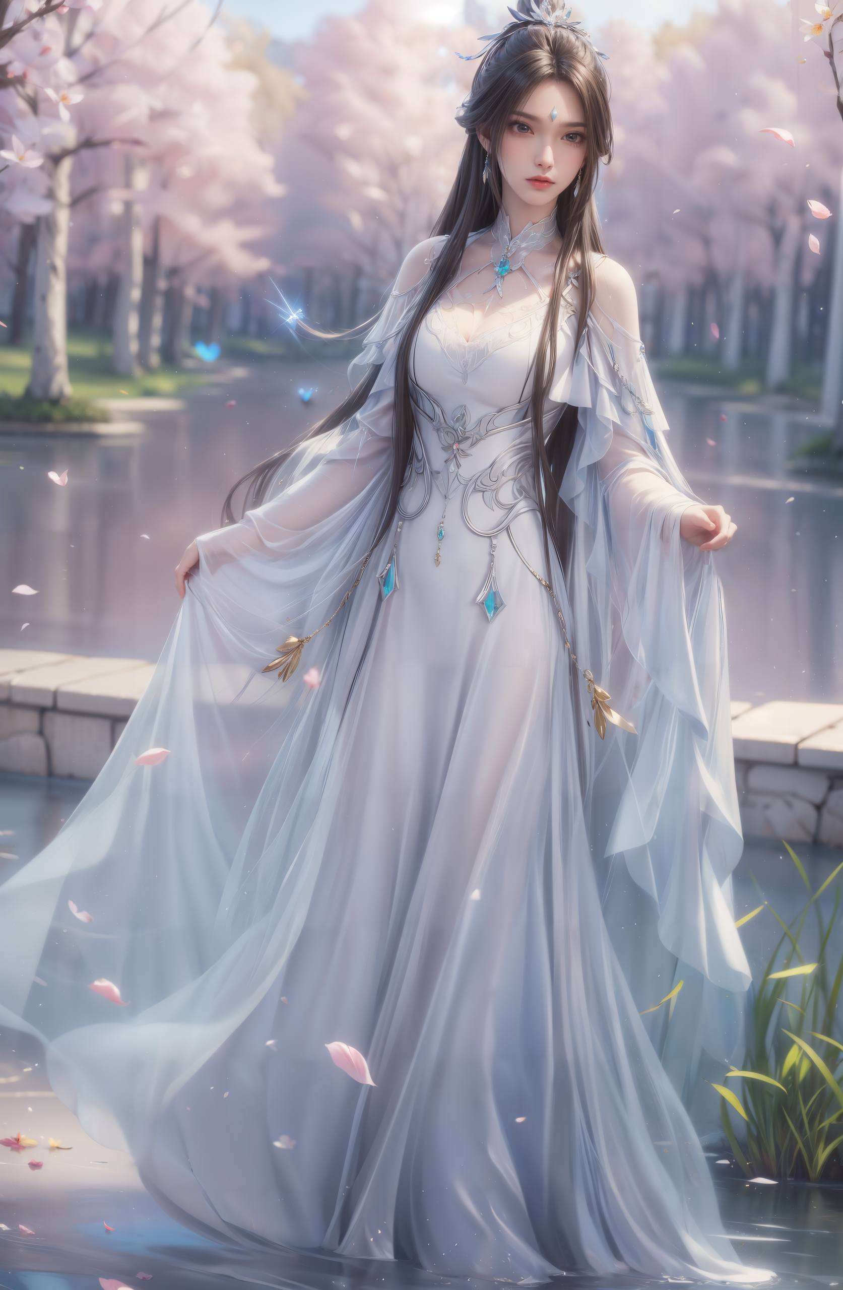 在古风壁纸中显得尤为动人细腻描绘出她眼中的忧伤与坚韧