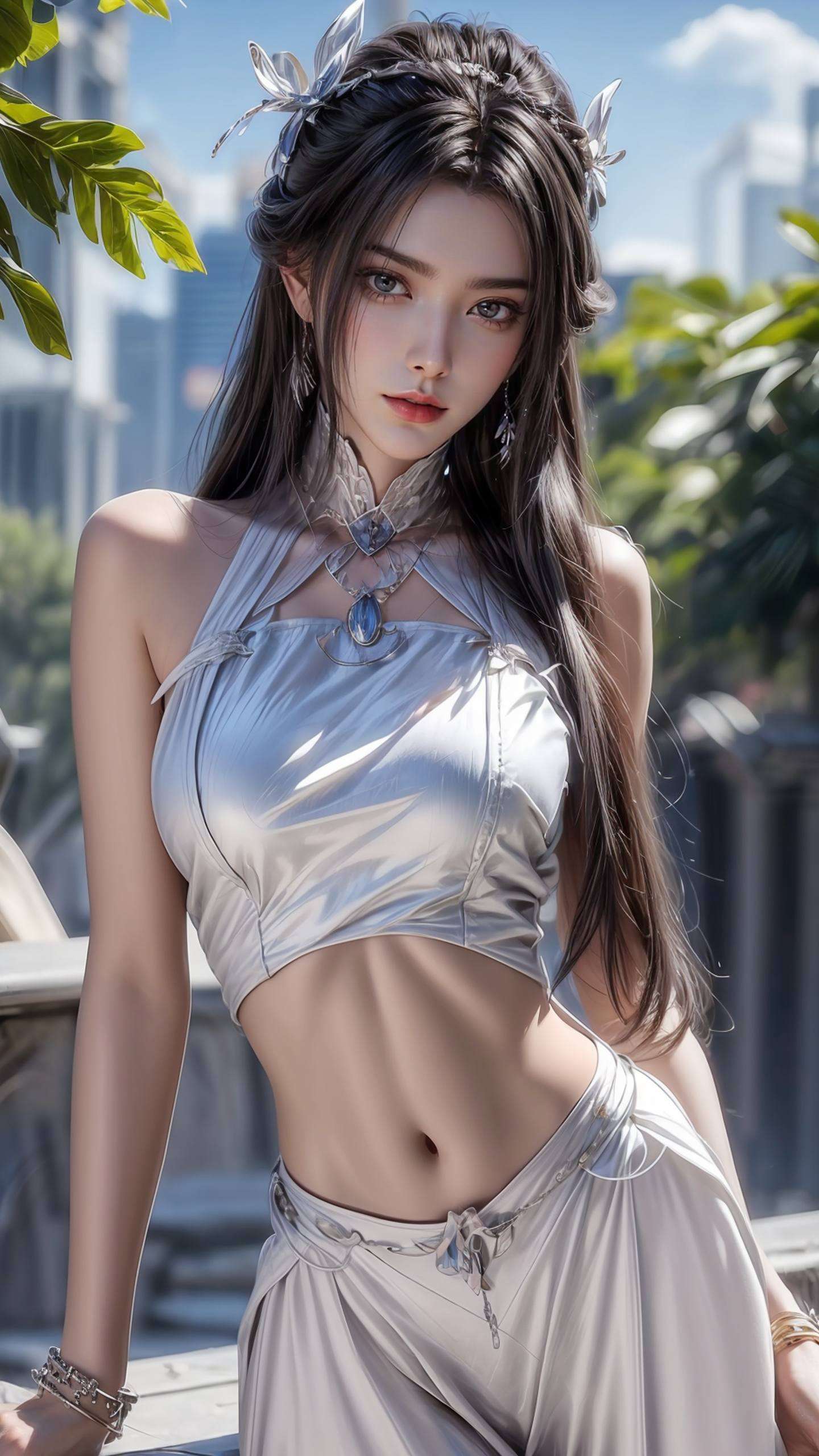 独特纹理将国漫美女陆雪琪的经典形象与细腻背景纹理完美融合