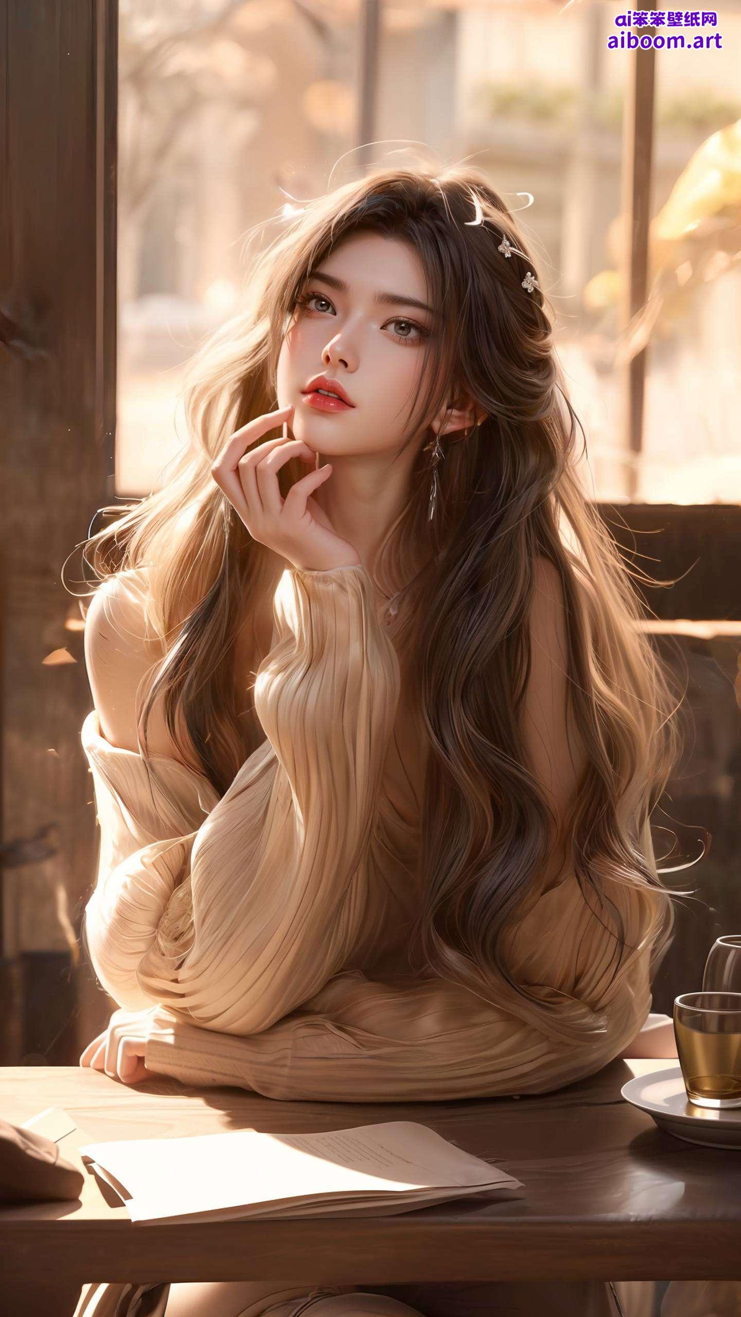 这张融合了炫彩格纹与苹果元素的国漫美女背景图片陆雪琪皱眉的高清壁纸